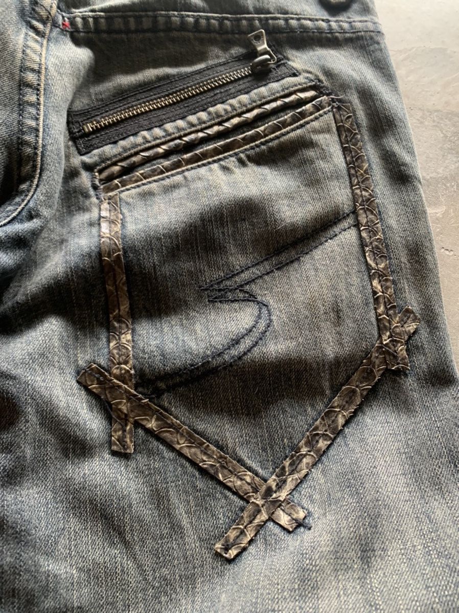 If Six Was Nine flare semantic design snake skin patch with zipper Size US 31 - 18 Thumbnail