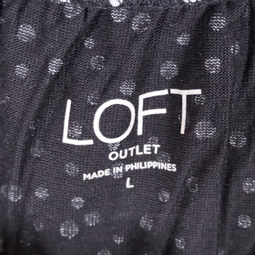 Loft VINTAGE LOFT Outlet Womens Blouse Black White Dotted Pleated Scoop Neck Sleeveless L Size L / US 10 / IT 46 - 6 Thumbnail