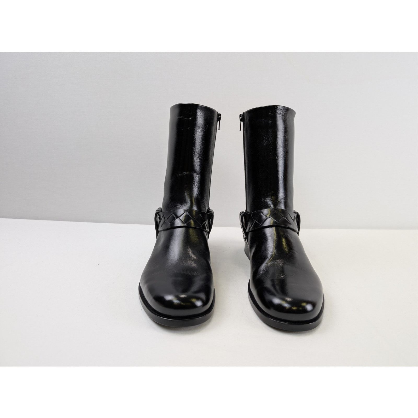 Bottega Veneta o1rshd1 Intrecciato-Woven Harness-Style Ankle Strap Hi Boots Size US 12 / EU 45 - 7 Thumbnail