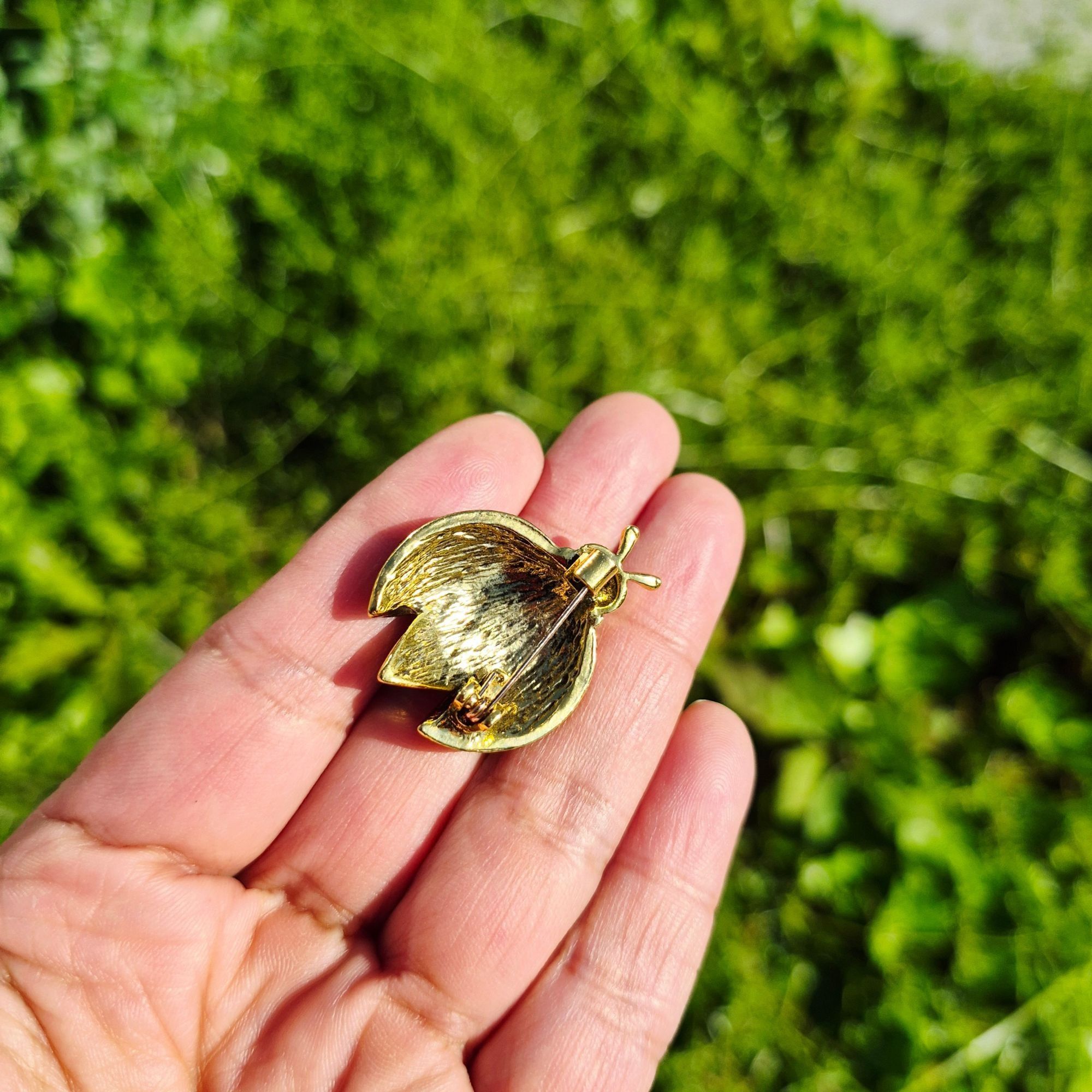 Other ⭐Vintage Style Ladybug Rhinestone Brooch Pin Red Gold Insect Size ONE SIZE - 4 Thumbnail