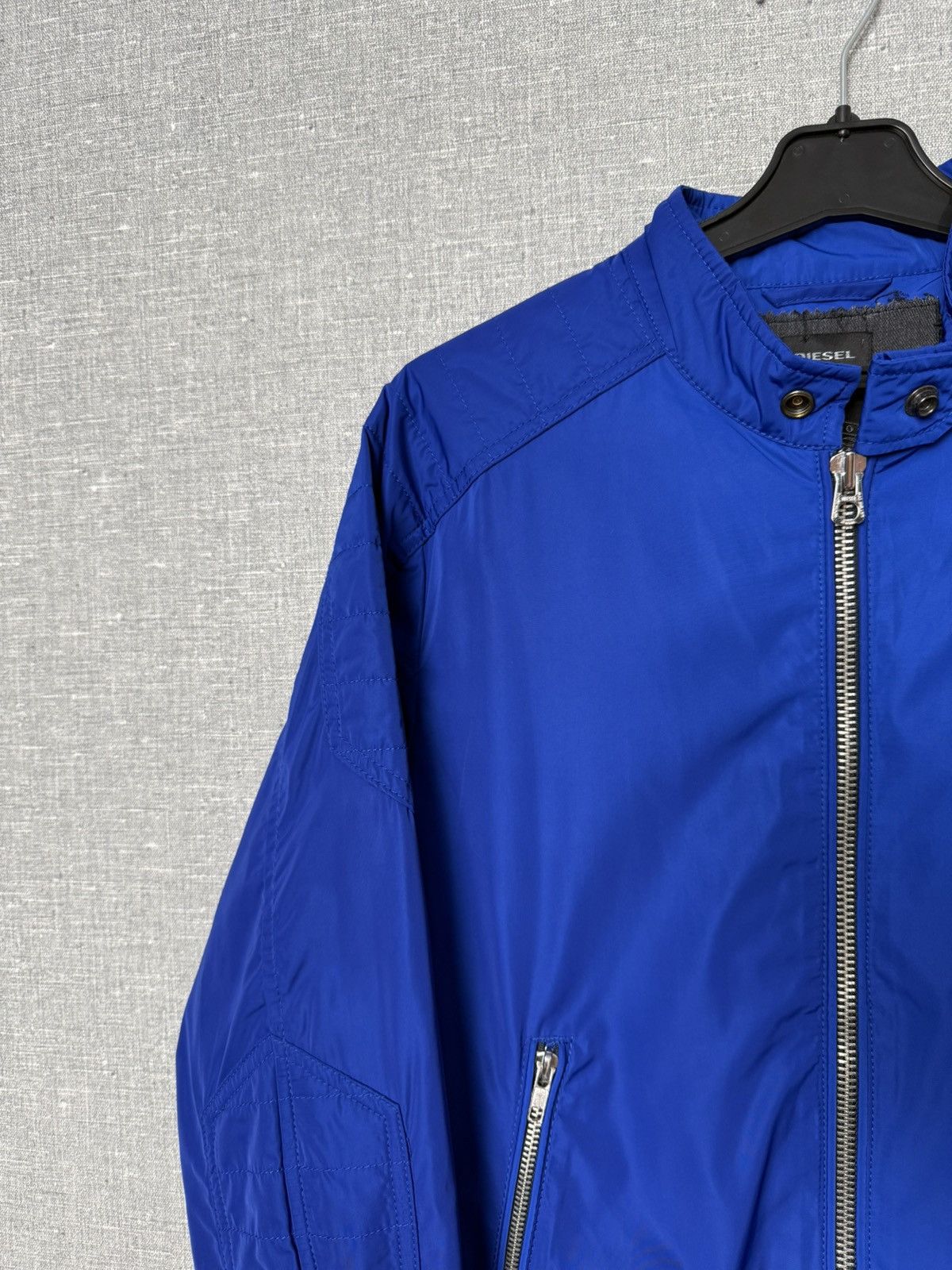 Diesel Diesel Blue Nylon Bomber Jacket Men’s Size M with Logo Patch Size US M / EU 48-50 / 2 - 7 Thumbnail