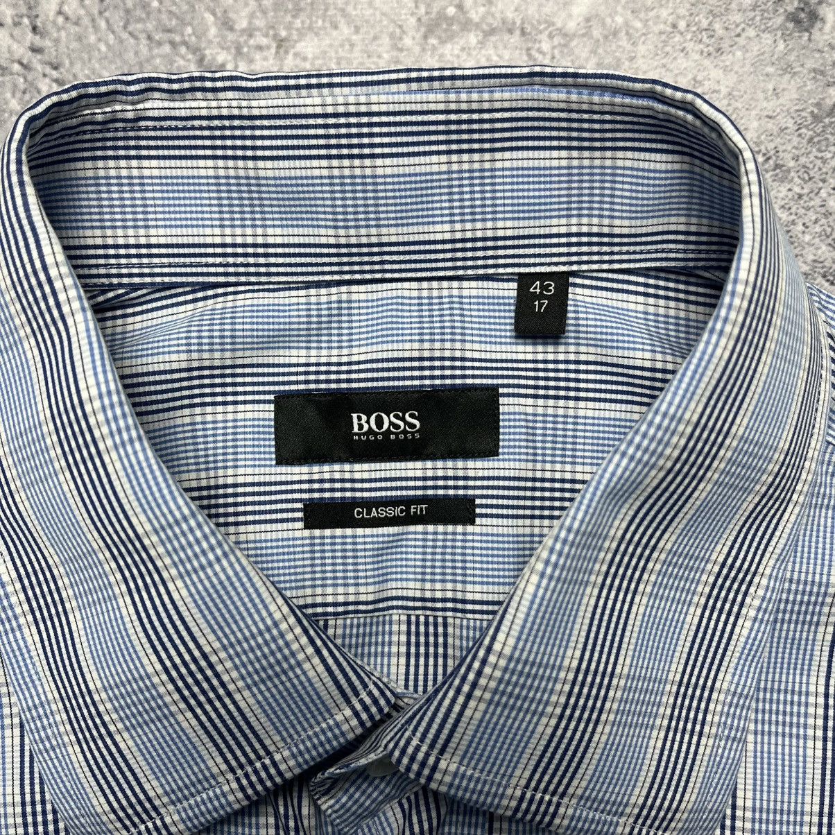 Designer × Hugo Boss Hugo Boss Checkered Shirt Long Sleeve Button Up Luxury Size US XL / EU 56 / 4 - 3 Thumbnail