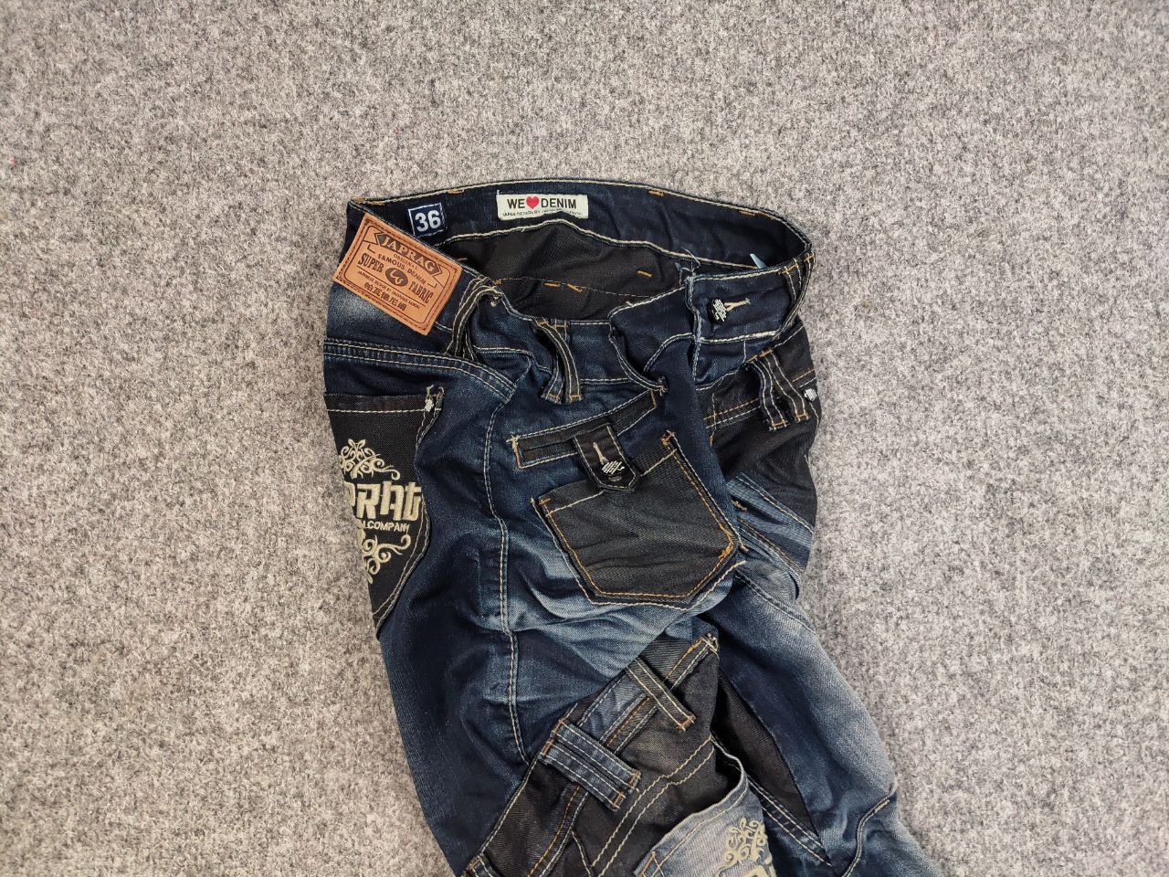 Japanese Brand × Vintage Vintage Japan JapRag By Okusama Zaniki Cargo Jeans Y2K Style Size US 30 / EU 46 - 3 Thumbnail
