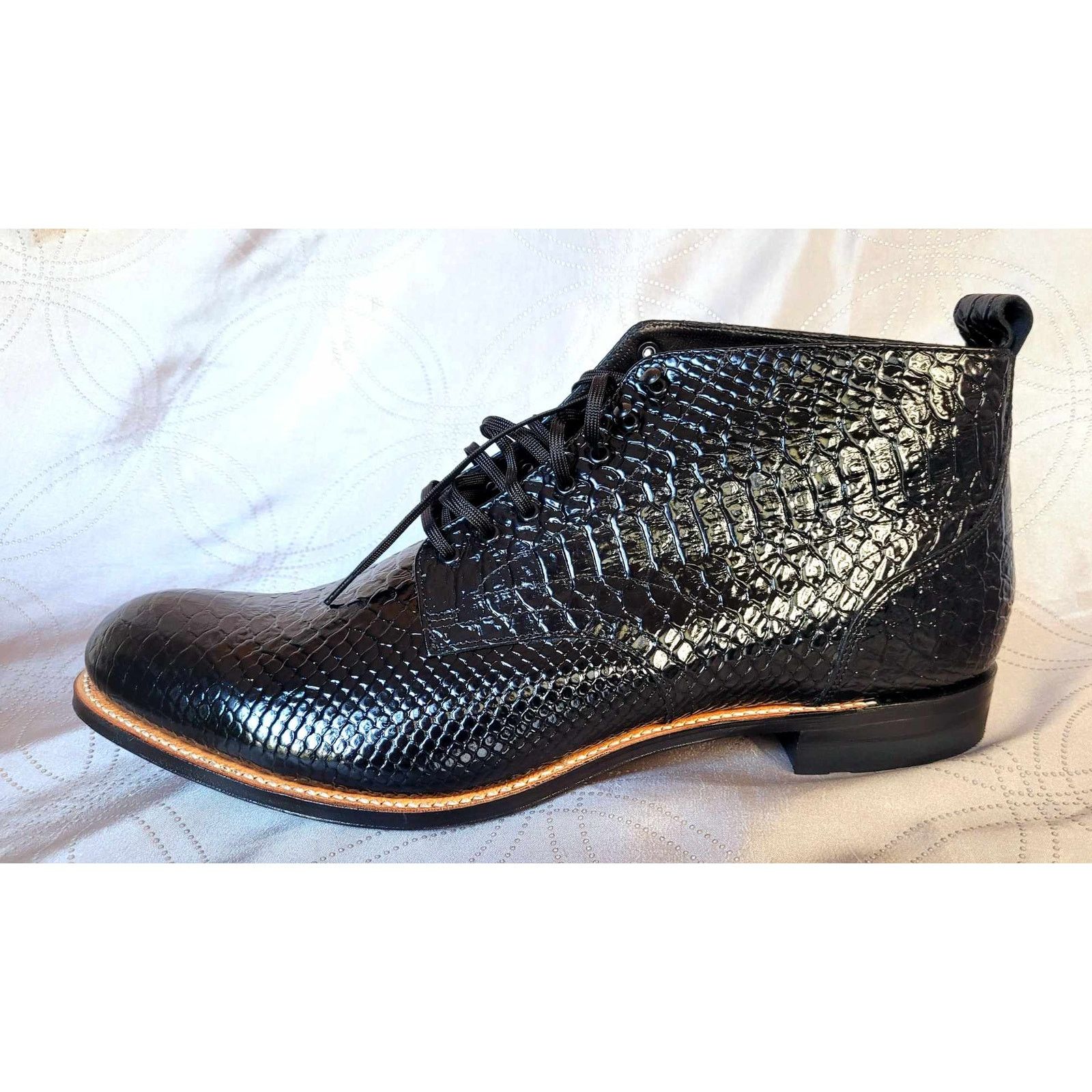 Stacy Adams NEW Size 14D Stacy Adams Black Leather High Top Boots Shoes Size US 14 / EU 47 - 14 Thumbnail