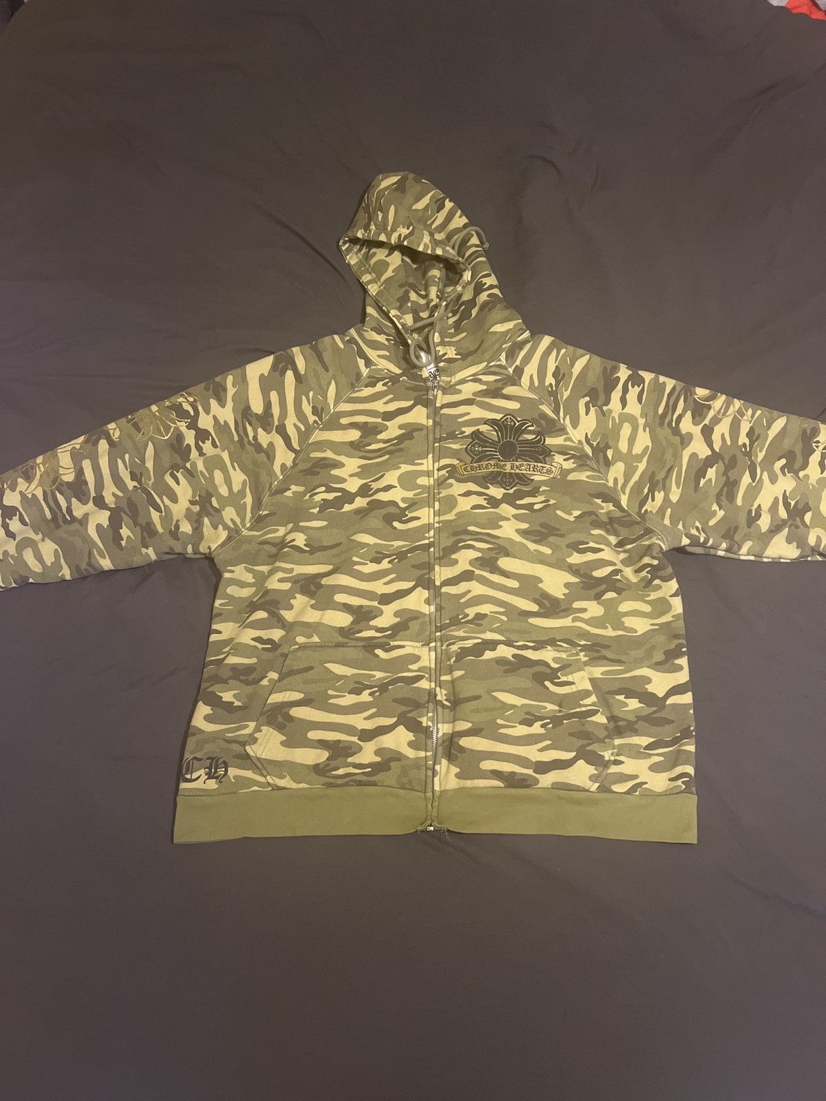 image of Chrome Hearts Thermal Camo Zip Hoodie, Men's (Size XL)