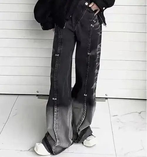 Other Oversize Wide Leg Jeans Trouser Baggy Irregular Denim Pants Size US 34 / EU 50 - 3 Thumbnail