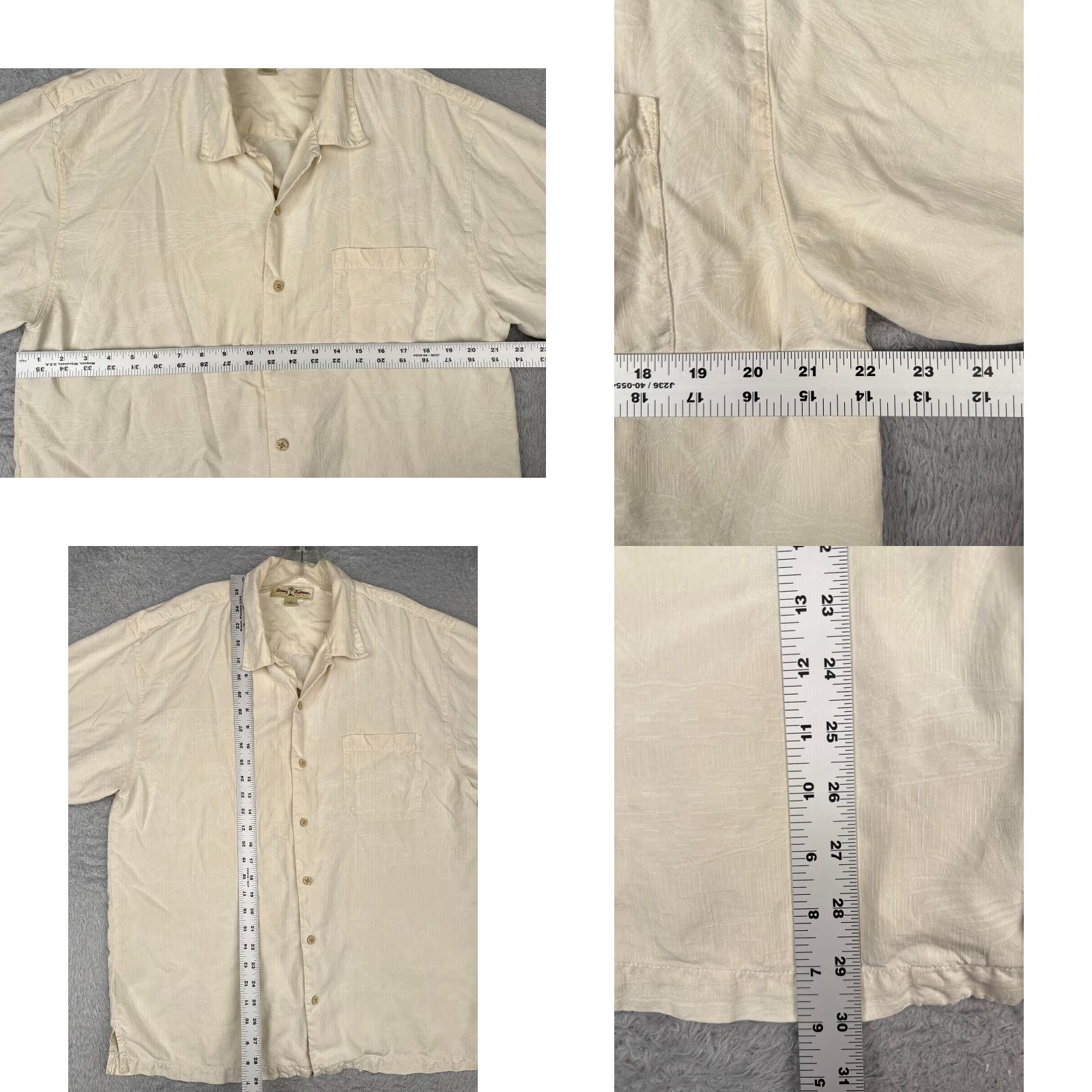 Tommy Bahama Tommy Bahama Shirt Adult Large Ivory Floral Silk Button Up Embroider Hawaiian Mens Size US L / EU 52-54 / 3 - 8 Thumbnail