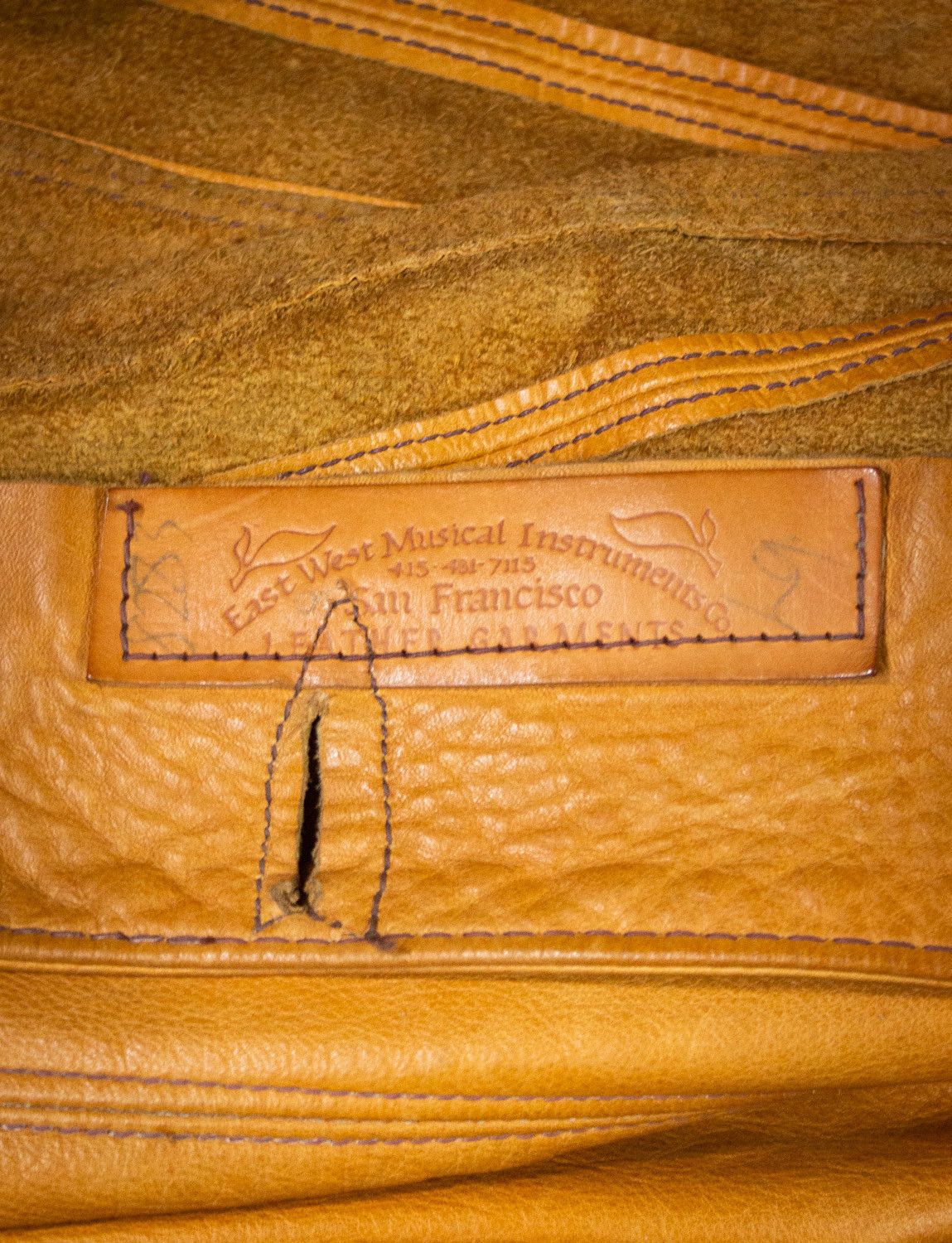 Vintage Vintage East West Musical Instruments Leather Jacket 70s Size S / US 4 / IT 40 - 2 Thumbnail