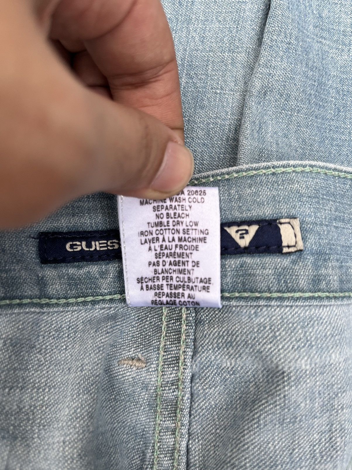 Guess Vintage Y2K Guess Made in Usa Blue Washed Frayed Flare Jeans Size US 34 / EU 50 - 14 Thumbnail