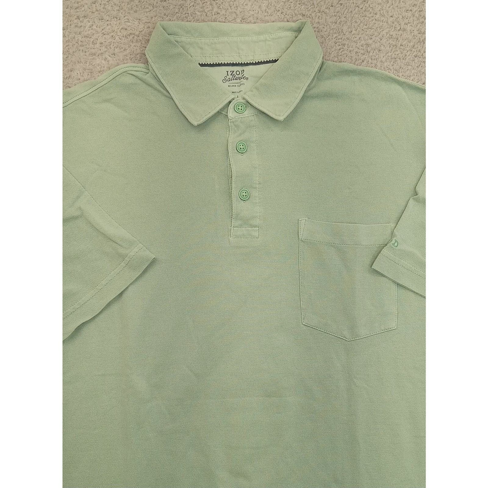 Izod Izod Saltwater Polo Shirt L Mens Relax Short Sleeve 3 Button Size US L / EU 52-54 / 3 - 3 Thumbnail