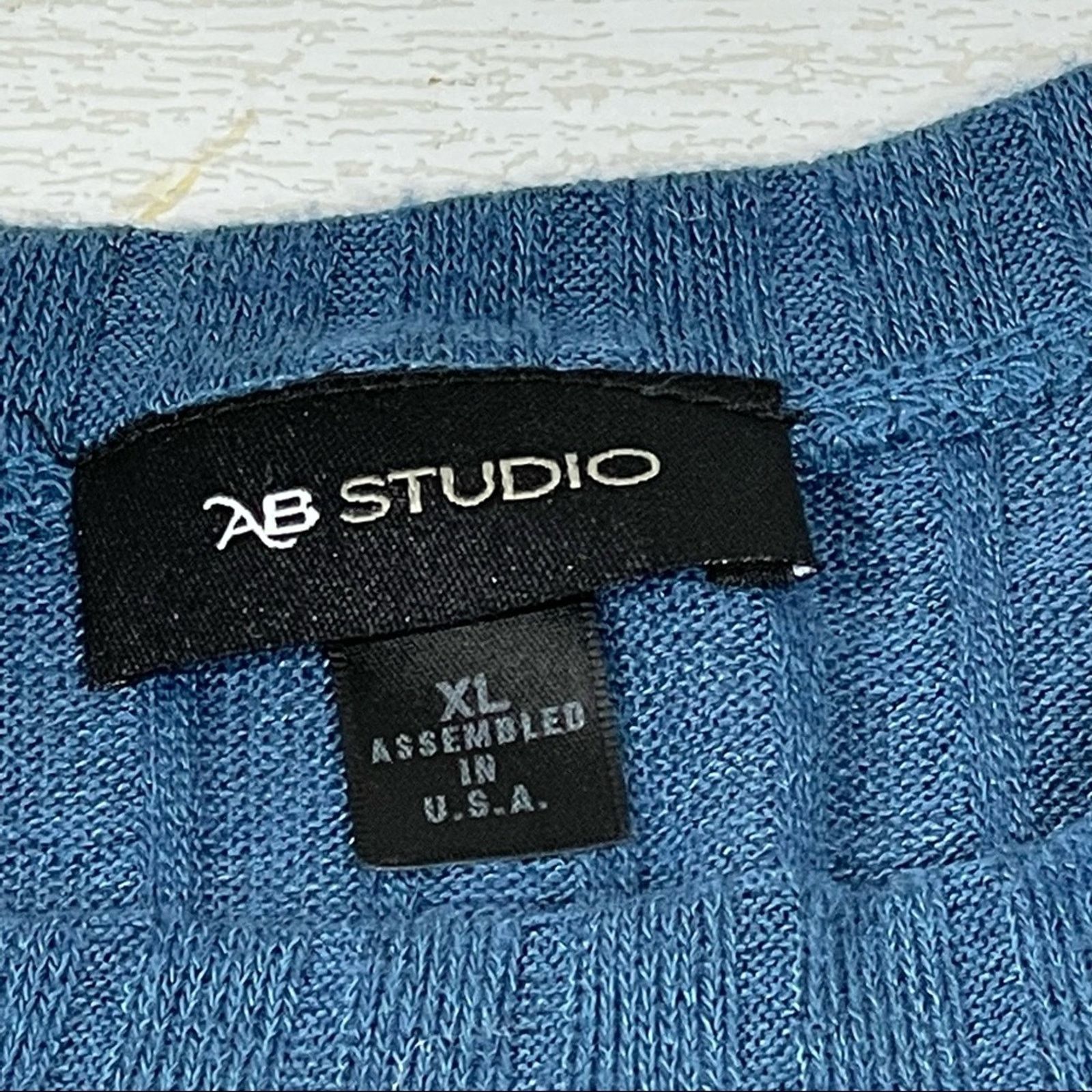 Other AB Studio Blue Knit Sweater Faux Layer XL NWT Size XL / US 12-14 / IT 48-50 - 2 Thumbnail