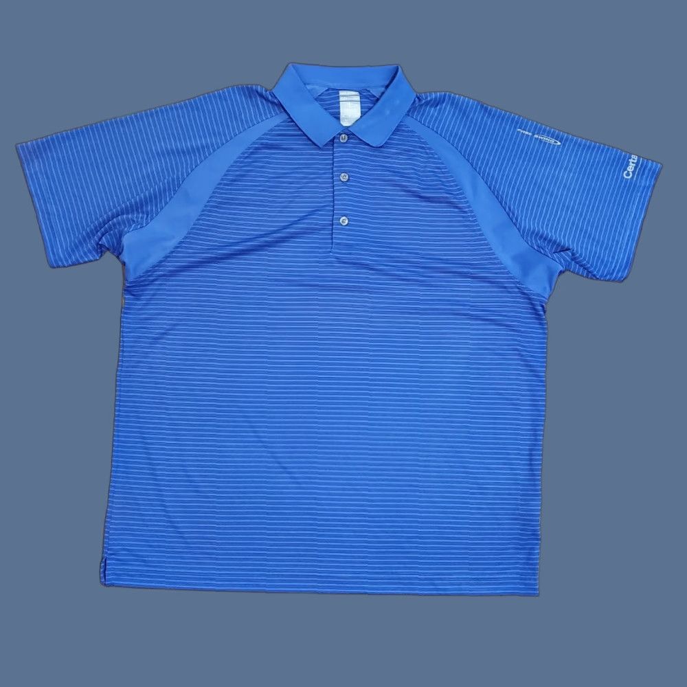 Vintage Page & Tuttle Polo Shirt Men XL Blue Striped Moisture Wicking Golf Casual Short Sleeve Button Collar Logo Pattern Size US XL / EU 56 / 4 - 1 Thumbnail