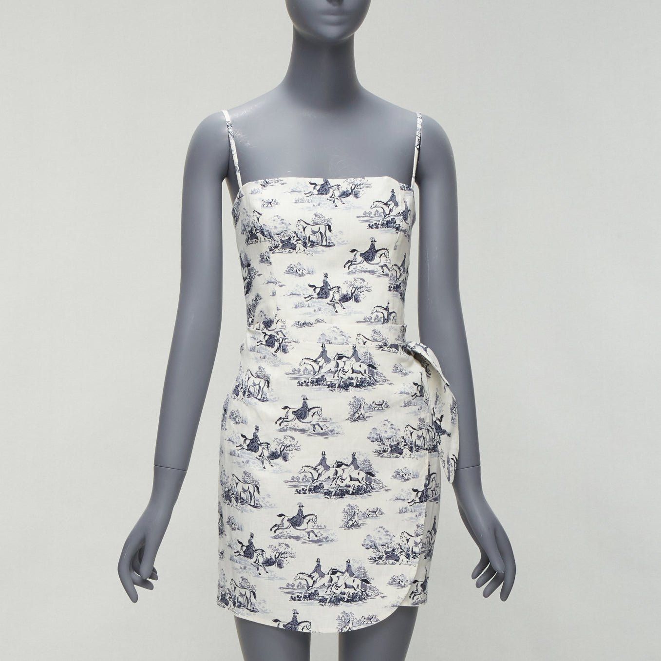 Reformation REFORMATION Tabatha blue white linen Toile de Jouy print dress US2 S Size S / US 4 / IT 40 - 1 Thumbnail