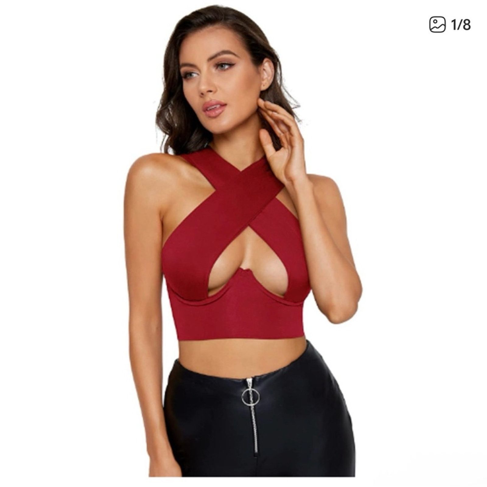 Other New Crisscross Halter Red Crop Top size XS Size XS / US 0-2 / IT 36-38 - 1 Thumbnail