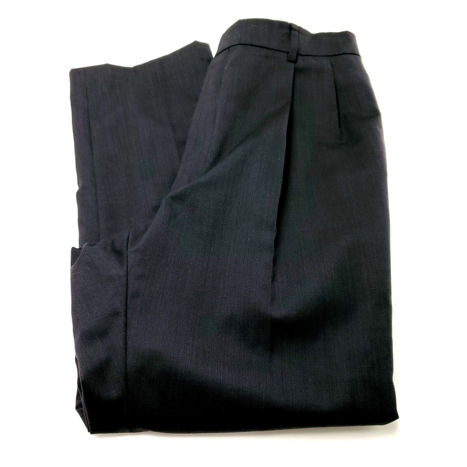 Jos. A. Bank Jos A Bank Wool Dress Pants 32/27 Black Micro Check Pleated Size 34S - 1 Thumbnail