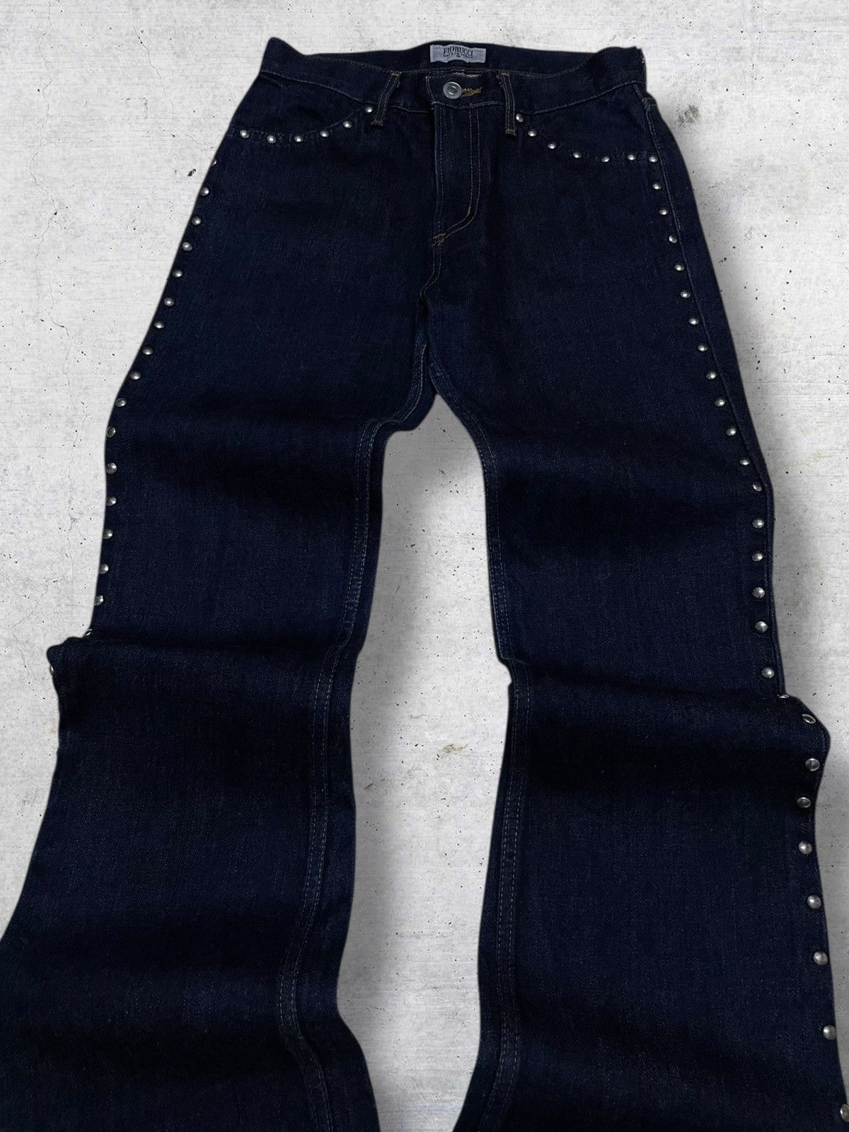 Tornado Mart VINTAGE FIORUCCI 90S DESIGNER OG STUDDED FLARED DENIM STYLE Size US 26 / EU 42 - 4 Thumbnail