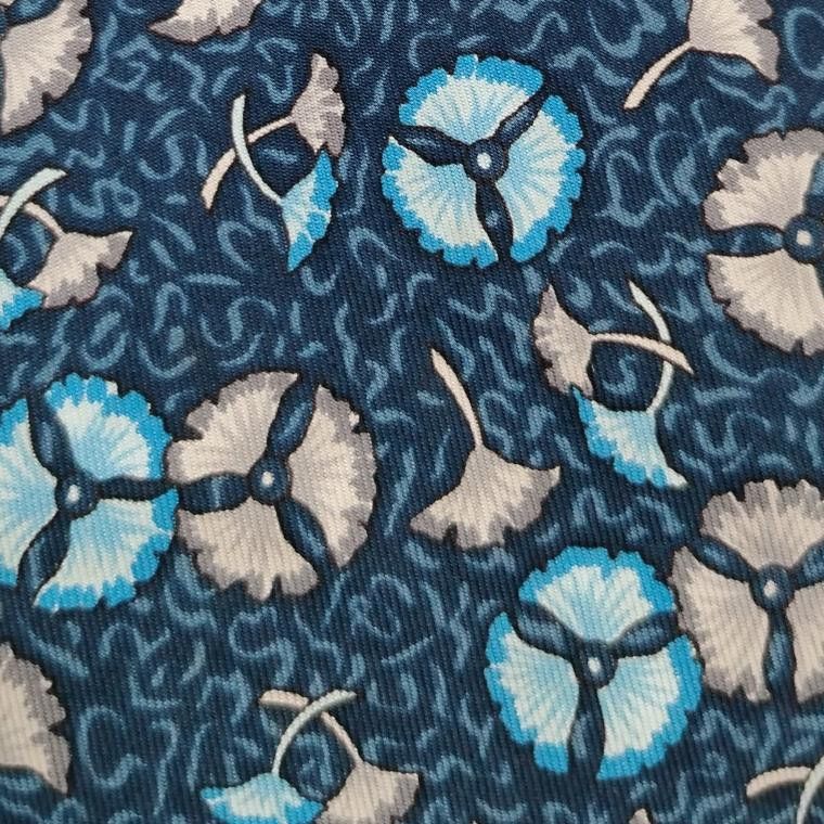Hermes Hermes Paris 7518 IA Silk Necktie Floral Pattern Men Tie Size ONE SIZE - 2 Thumbnail