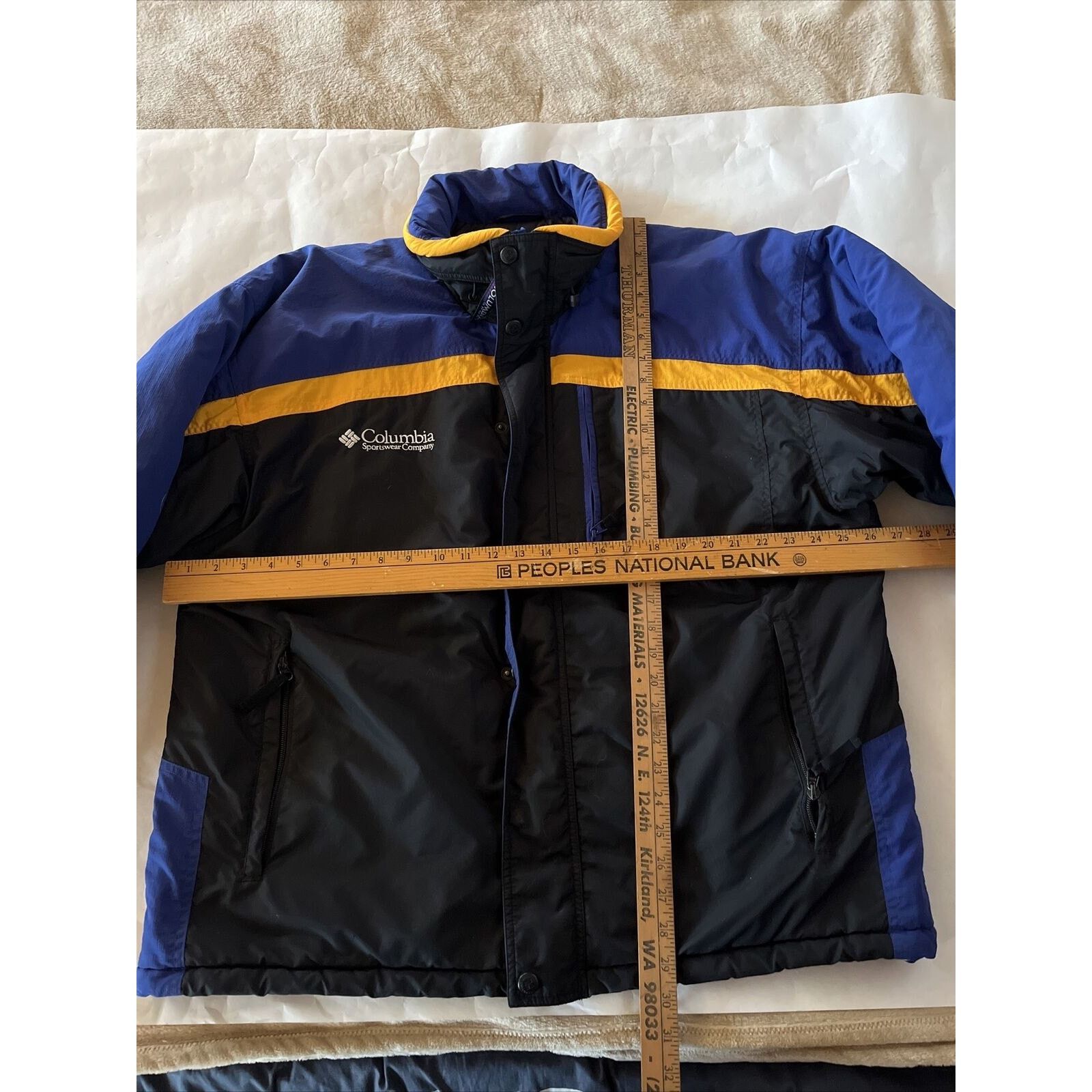 Columbia Columbia VTG Men’s L Blue Gold LS Zip Polyester Nylon Coat Size US L / EU 52-54 / 3 - 9 Thumbnail