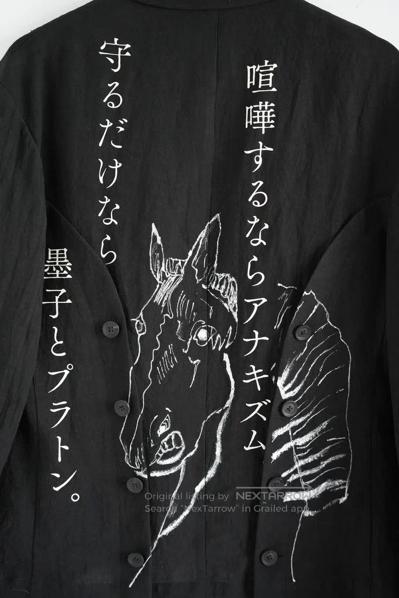 Yohji Yamamoto YOHJI YAMAMOTO Horse Face Printed Suit Size US L / EU 52-54 / 3 - 4 Thumbnail