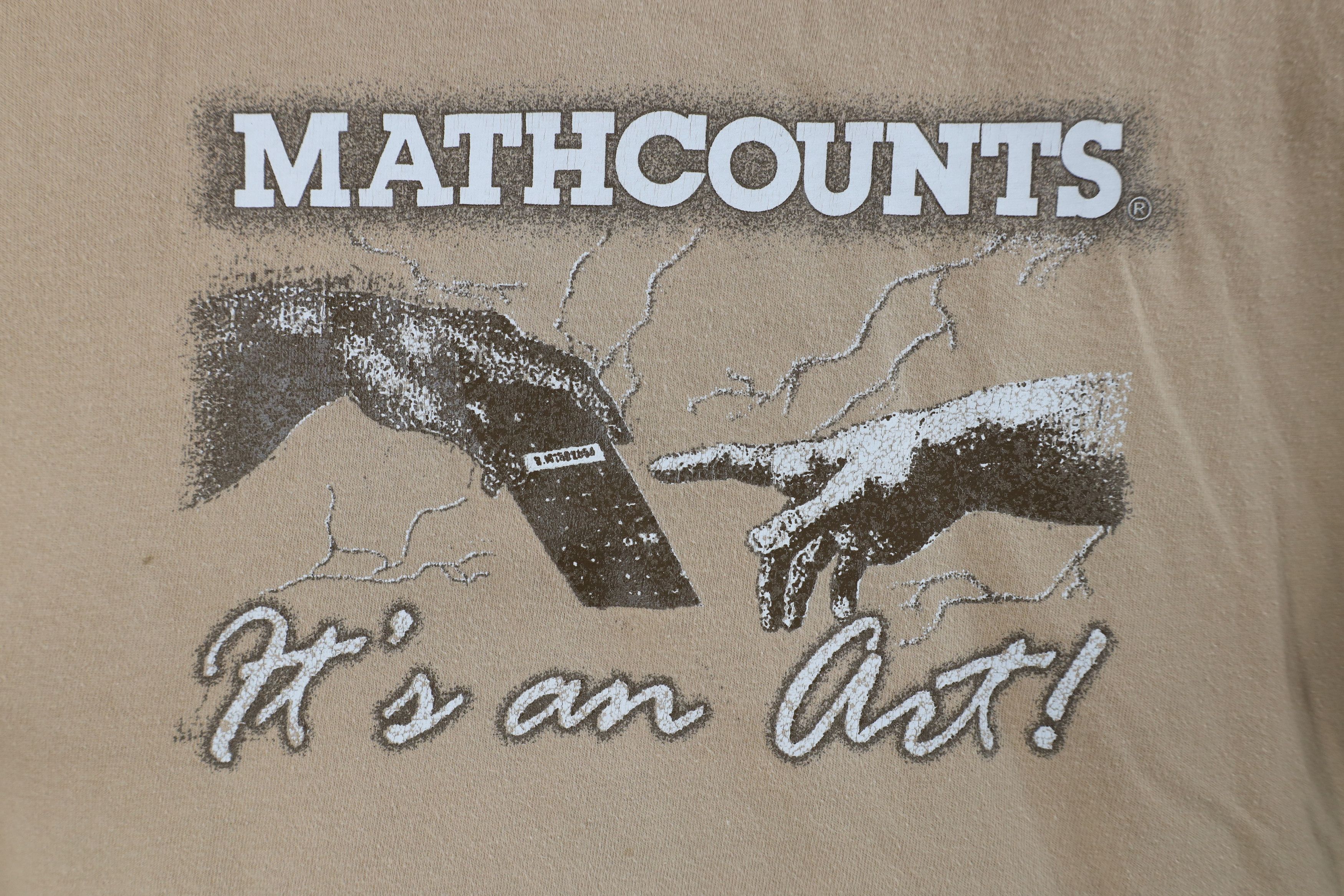 Vintage Vintage 90s Spell Out Math Counts Short Sleeve T-Shirt Size US L / EU 52-54 / 3 - 4 Thumbnail
