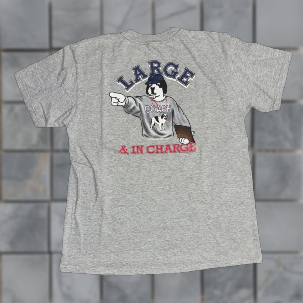 Big Dogs VINTAGE Big Dogs T-Shirt Graphic 1997 Large & In Charge Coach Gray L Men Crew Neck Cotton 90s Sports Size US L / EU 52-54 / 3 - 1 Thumbnail