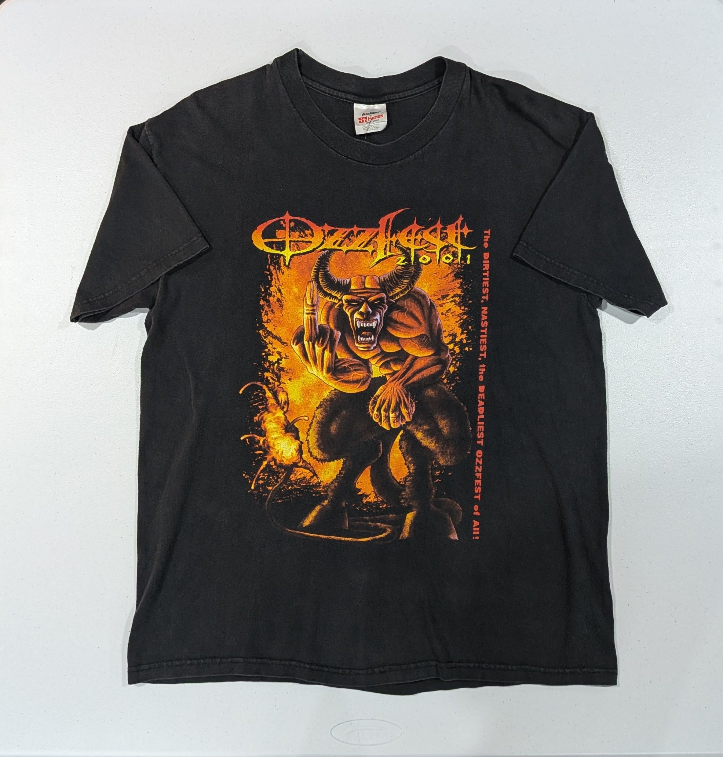 Hanes Vintage Authentic 2001 Ozzfest Tour Tee Size US L / EU 52-54 / 3 - 1 Thumbnail