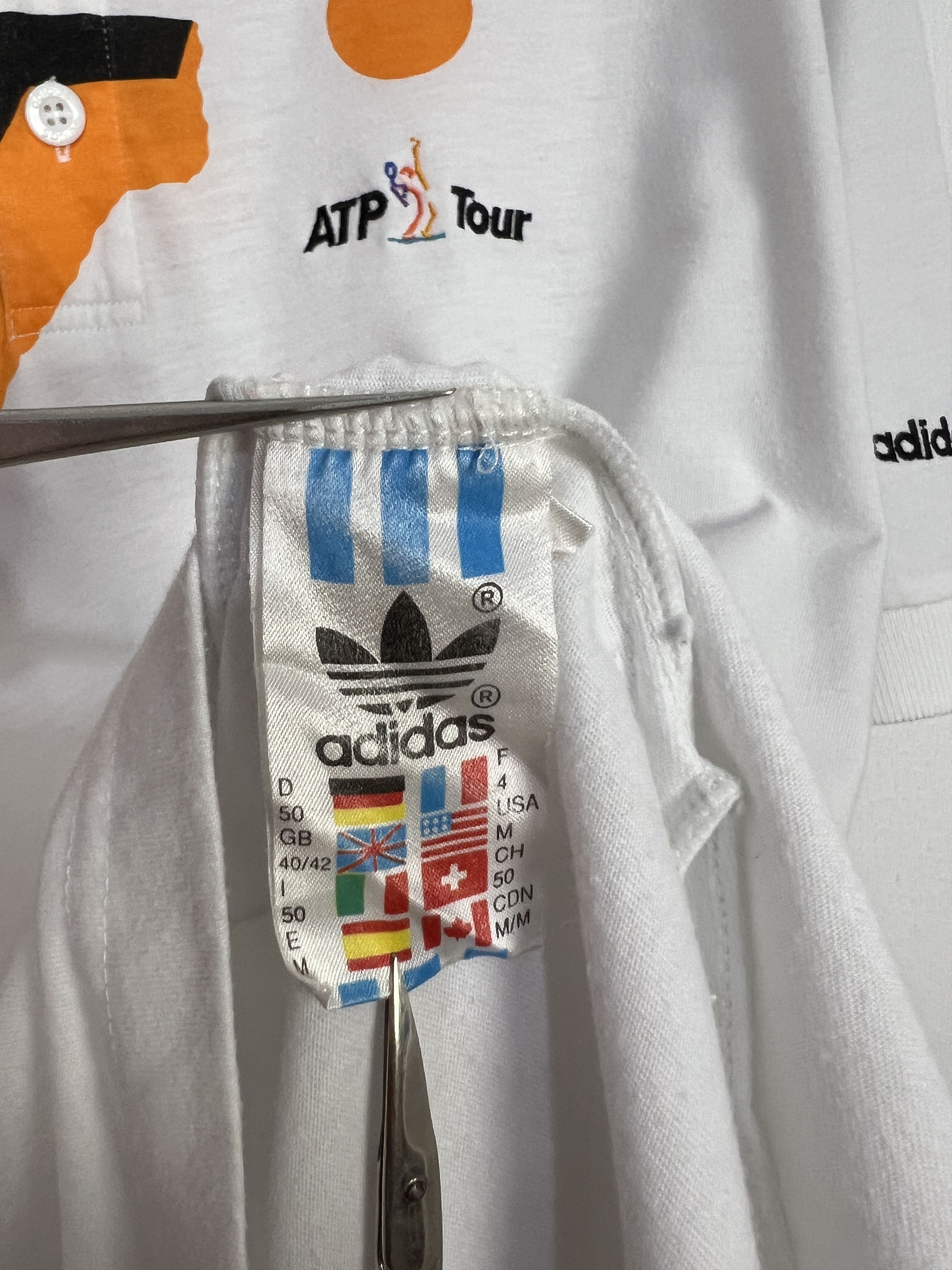 Vintage Vintage 90's Adidas ATP Tour Tennis Polo Shirt White Mens Size US M / EU 48-50 / 2 - 9 Thumbnail