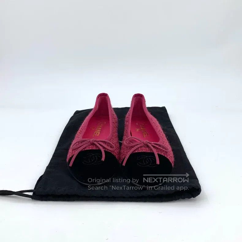 Chanel Chanel Pink bow woven casual single shoes ballet shoes Size US 6 / IT 36 - 9 Thumbnail