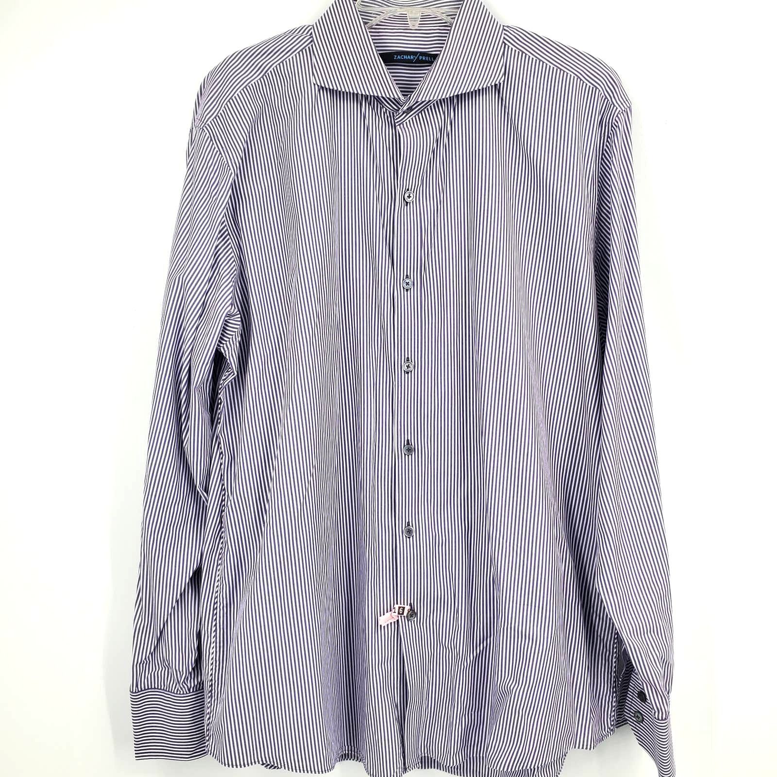 Zachary Prell Zachary Prell Striped Purple & White Button Shirt XL Size US XL / EU 56 / 4 - 1 Thumbnail
