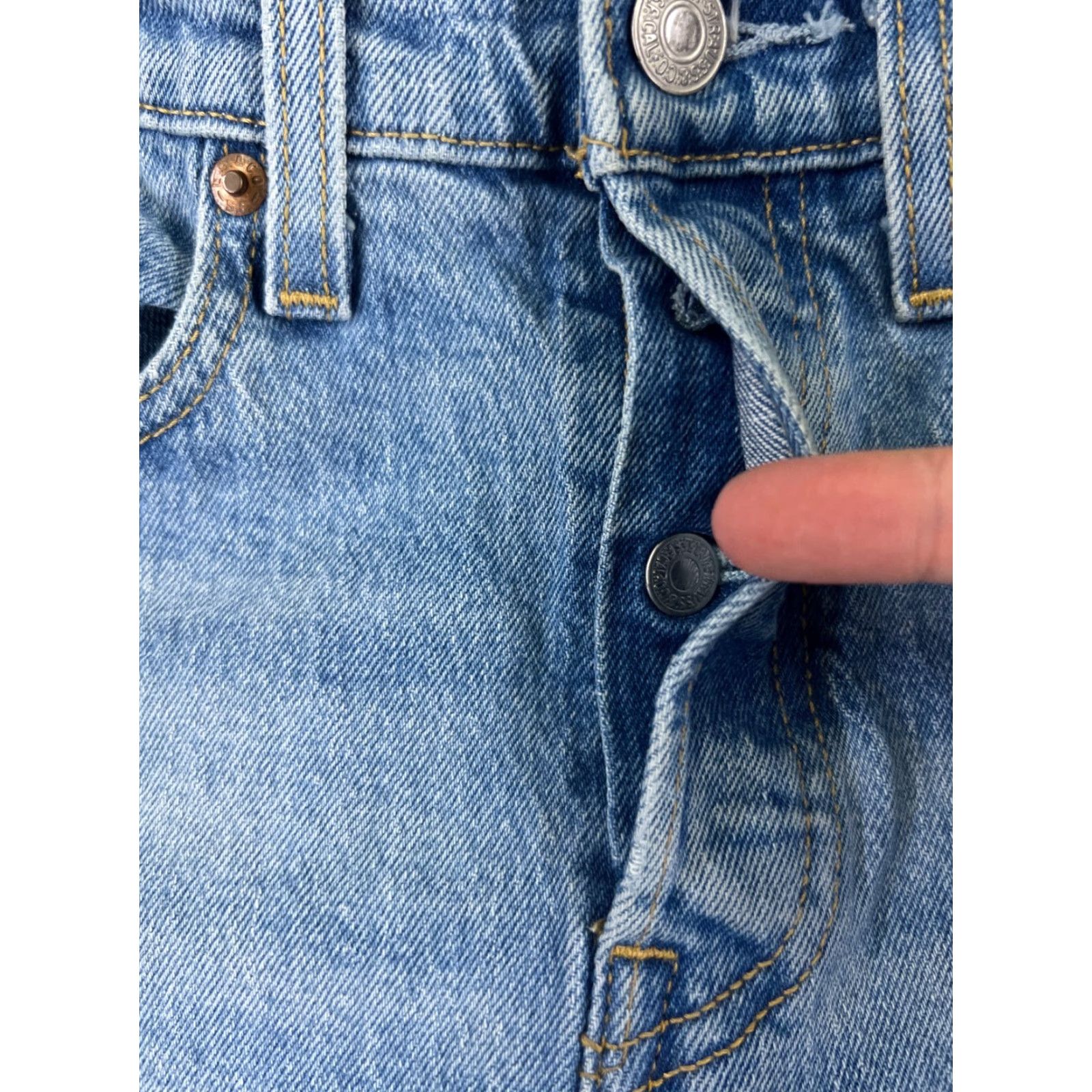 Levi's Levi's Wedgie Fit Jeans Womens 27 Blue Distressed Straight 27x24 Size 27" / US 4 / IT 40 - 5 Thumbnail