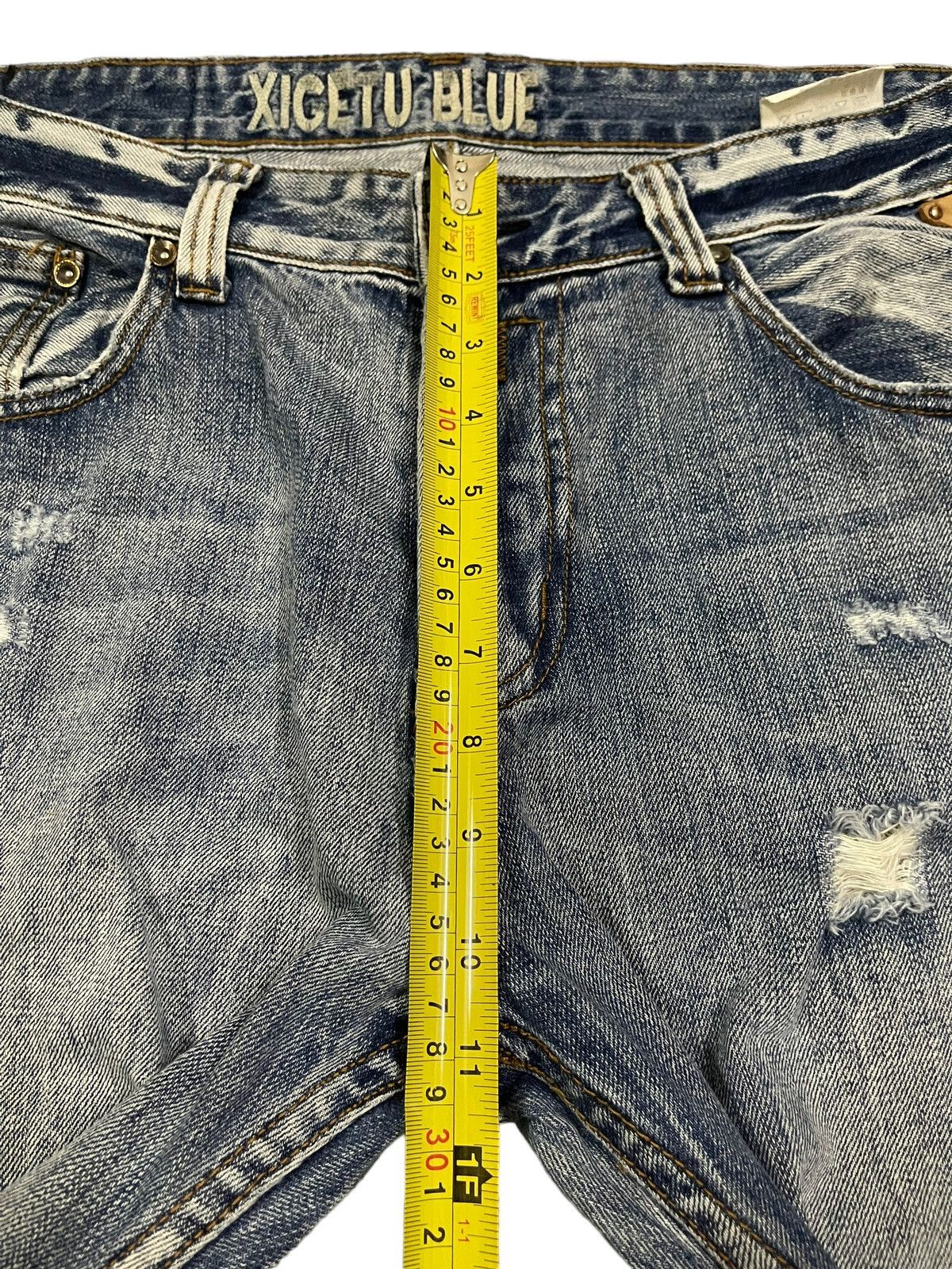 14th Addiction Vintage Japanese Brand Blue Wash Distressed Style Jeans Size US 34 / EU 50 - 13 Thumbnail