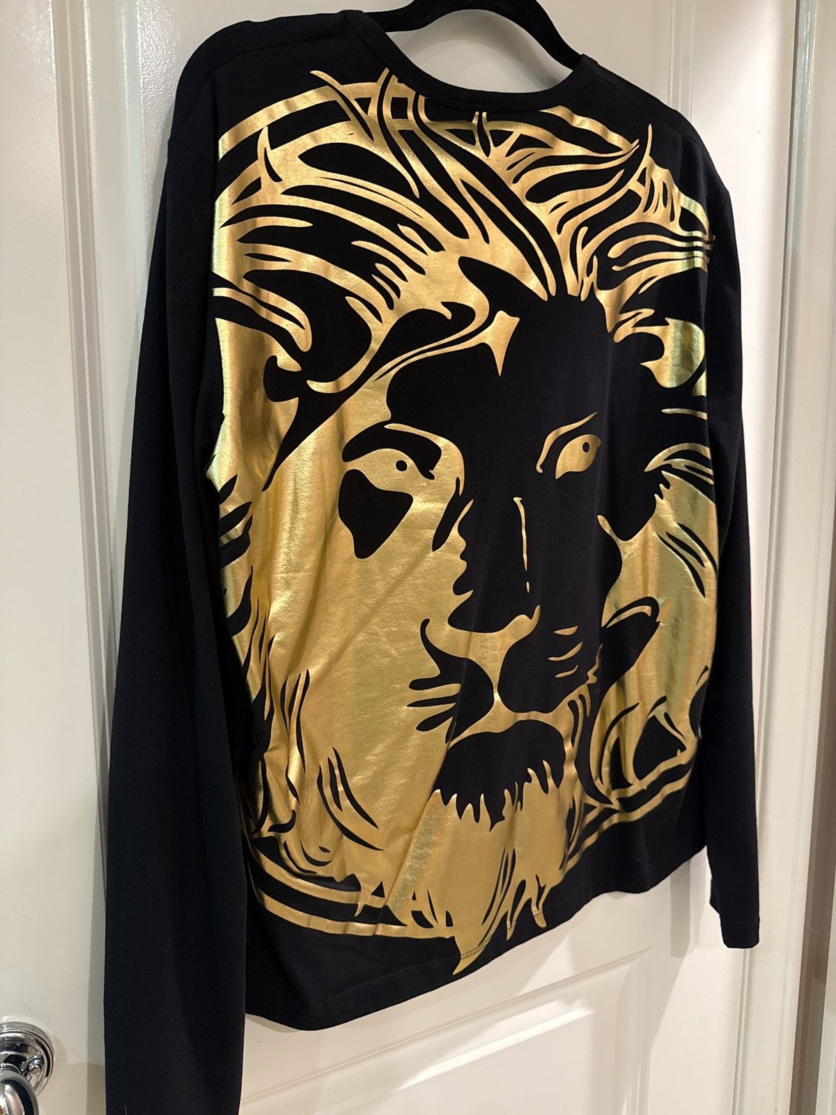 Versus Versace Versus Versace Gold Lion Back Print Long Sleeve Tee Size US L / EU 52-54 / 3 - 2 Thumbnail