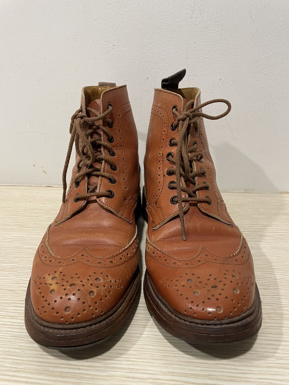 Tricker's Trickers Wingtip Boots Full Leather Made in England 🏴󠁧󠁢󠁥󠁮󠁧󠁿 Unisex Size US 5.5 / EU 38 - 5 Thumbnail