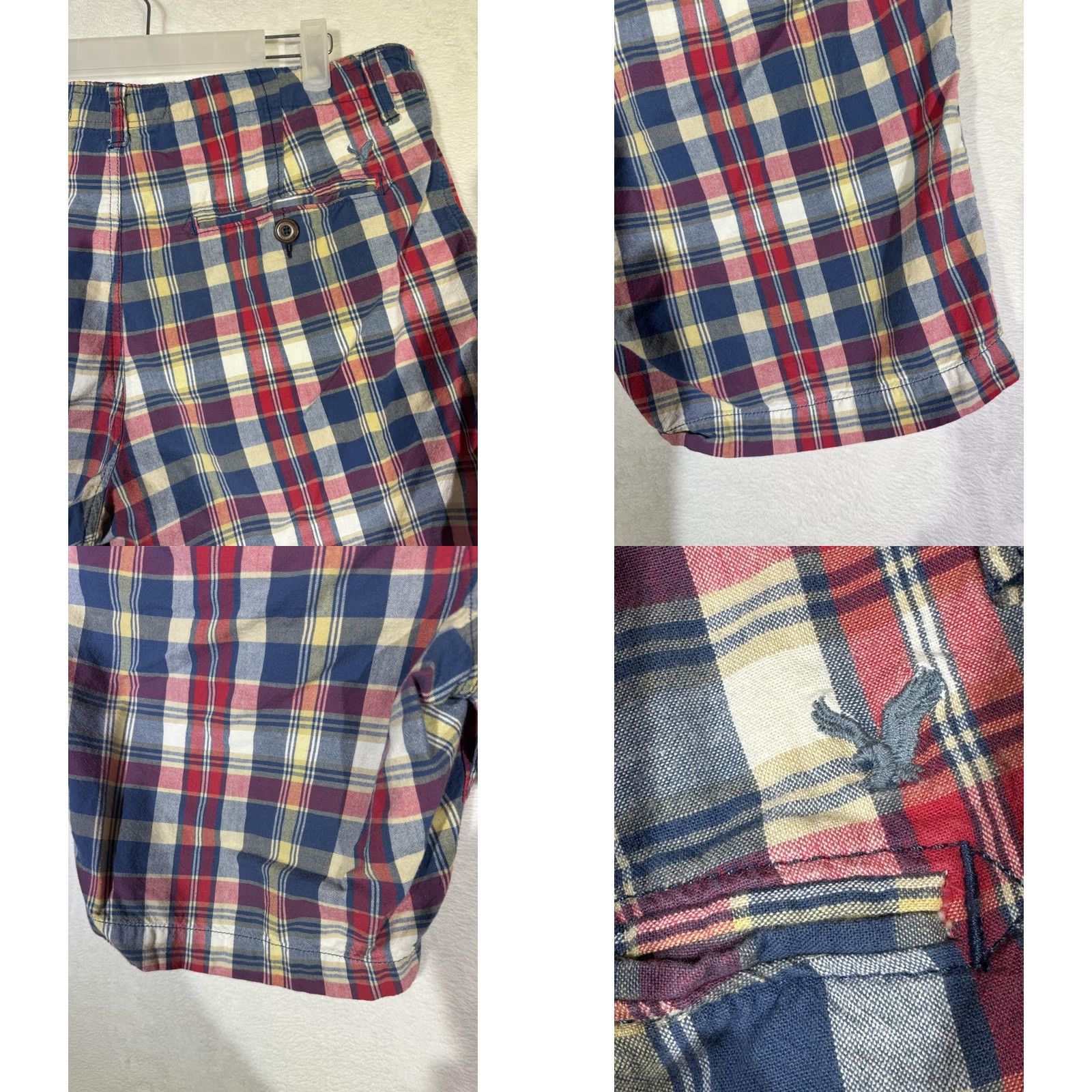 American Eagle Outfitters American Eagle Outfitters Shorts Mens 33 Plaid Classic Preppy Casual Cotton Red Blue Yellow Multicolor Summer 33 Mens Size US 33 - 8 Thumbnail