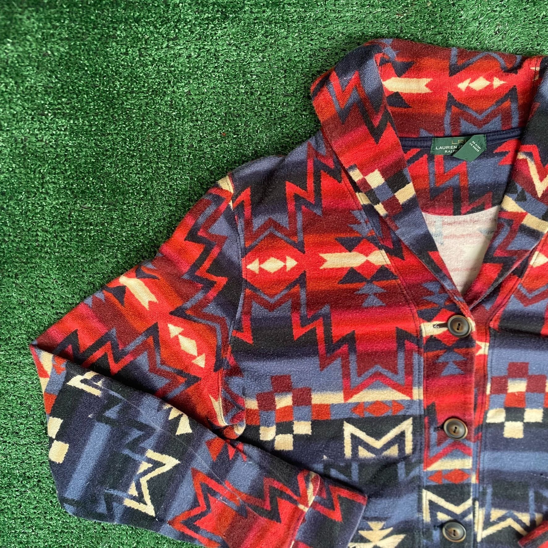 Ralph Lauren Vintage Y2K Ralph Lauren Jacket Aztec Western Shawl Coat Size US M / EU 48-50 / 2 - 2 Thumbnail