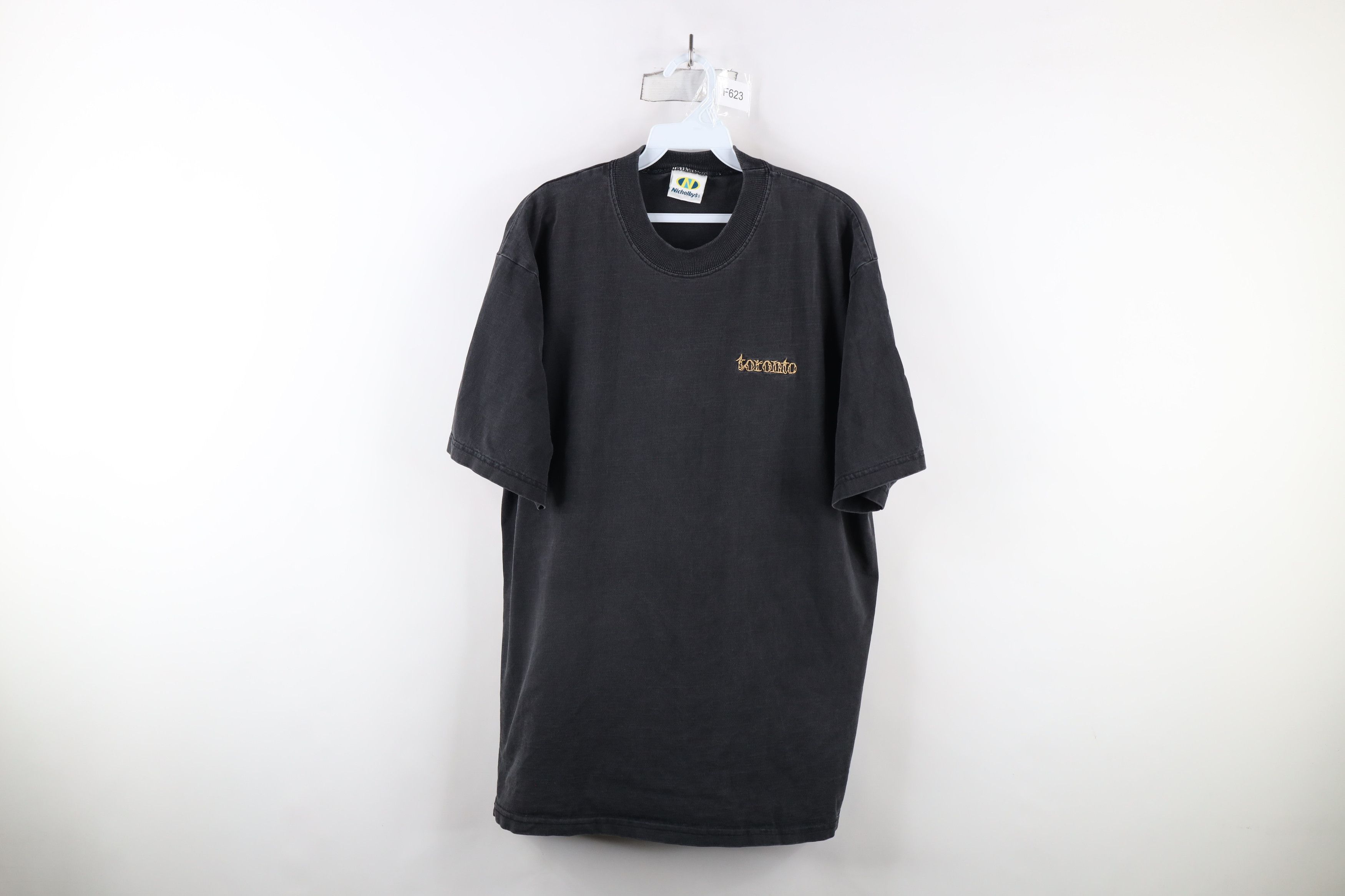 Vintage Vintage 90s Streetwear Out Toronto Heavyweight T-Shirt Black Size US L / EU 52-54 / 3 - 1 Thumbnail