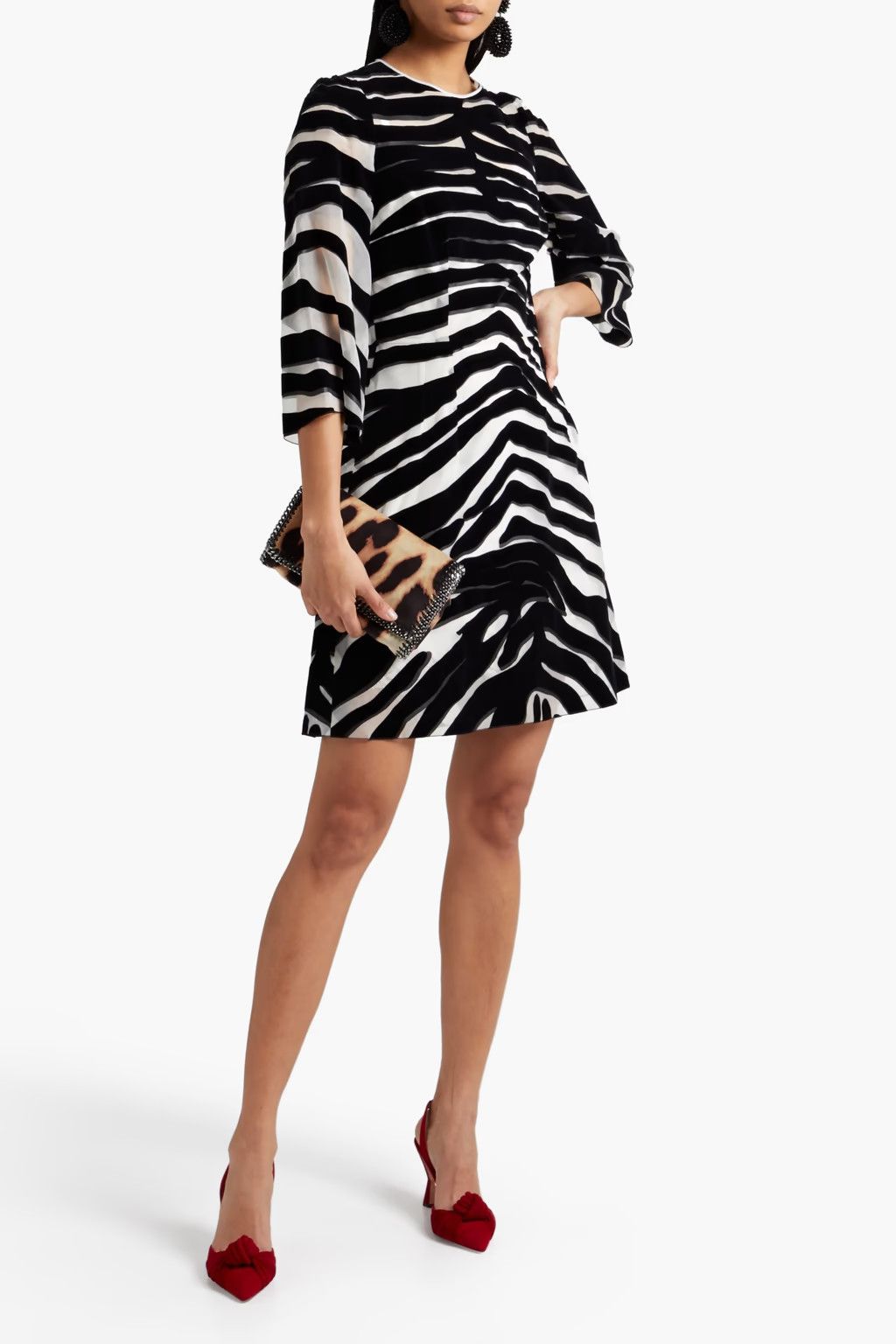 Dolce & Gabbana o1y0825 Mini Dress in Black/White Size S / US 4 / IT 40 - 2 Thumbnail