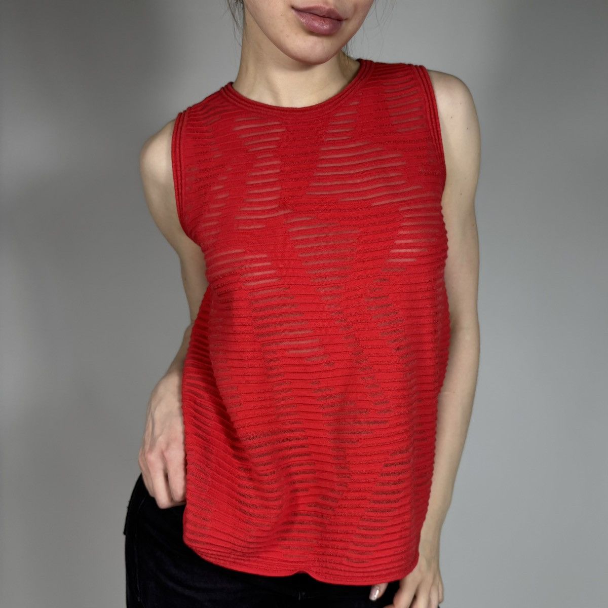 Missoni Vintage Y2K Missoni Luxury Abstract Mesh Print Sexy Tank Top Size M / US 6-8 / IT 42-44 - 2 Thumbnail