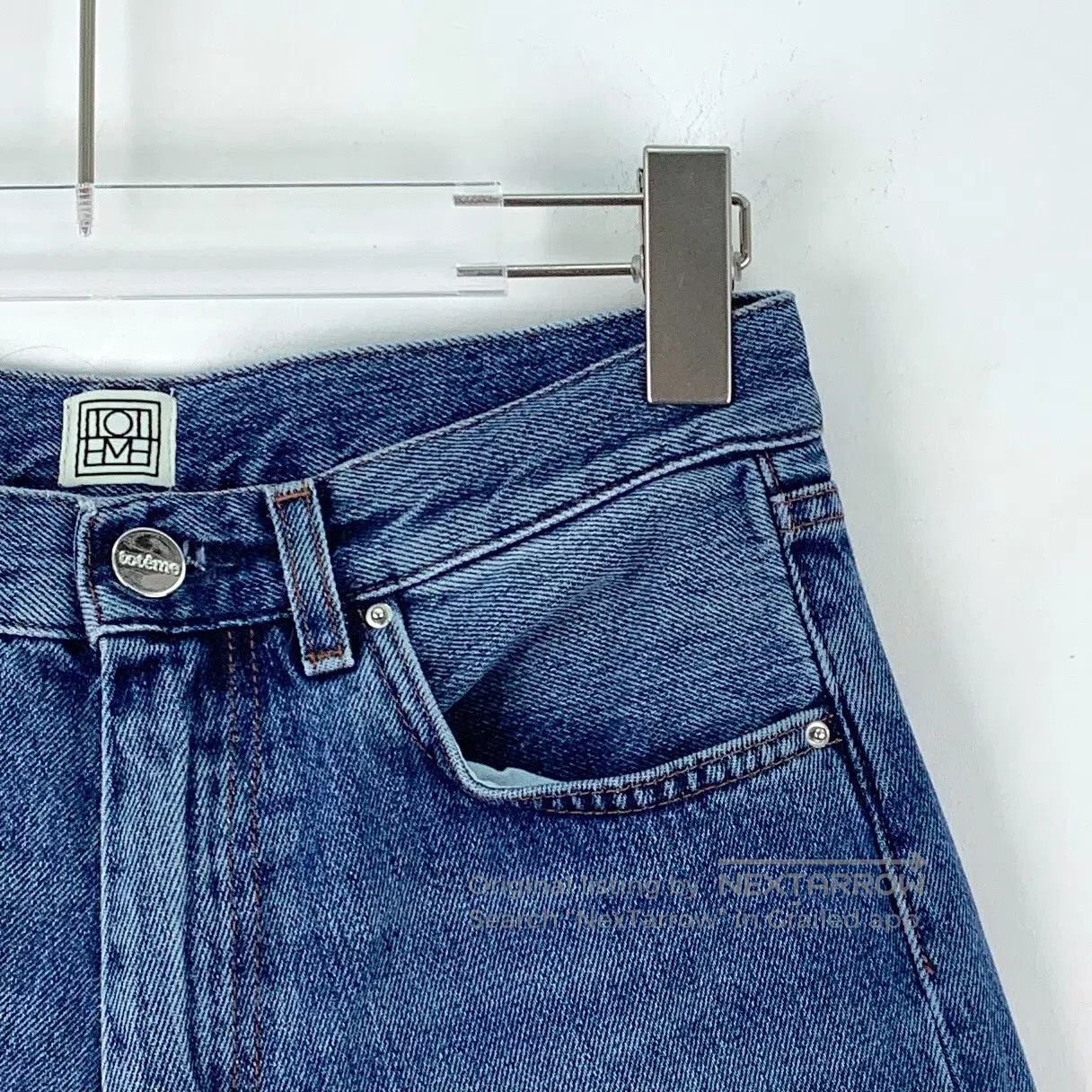 Other Toteme Blue Washed Logo Leather Patch Cotton Casual Jeans| Size US 30 / EU 46 - 3 Thumbnail