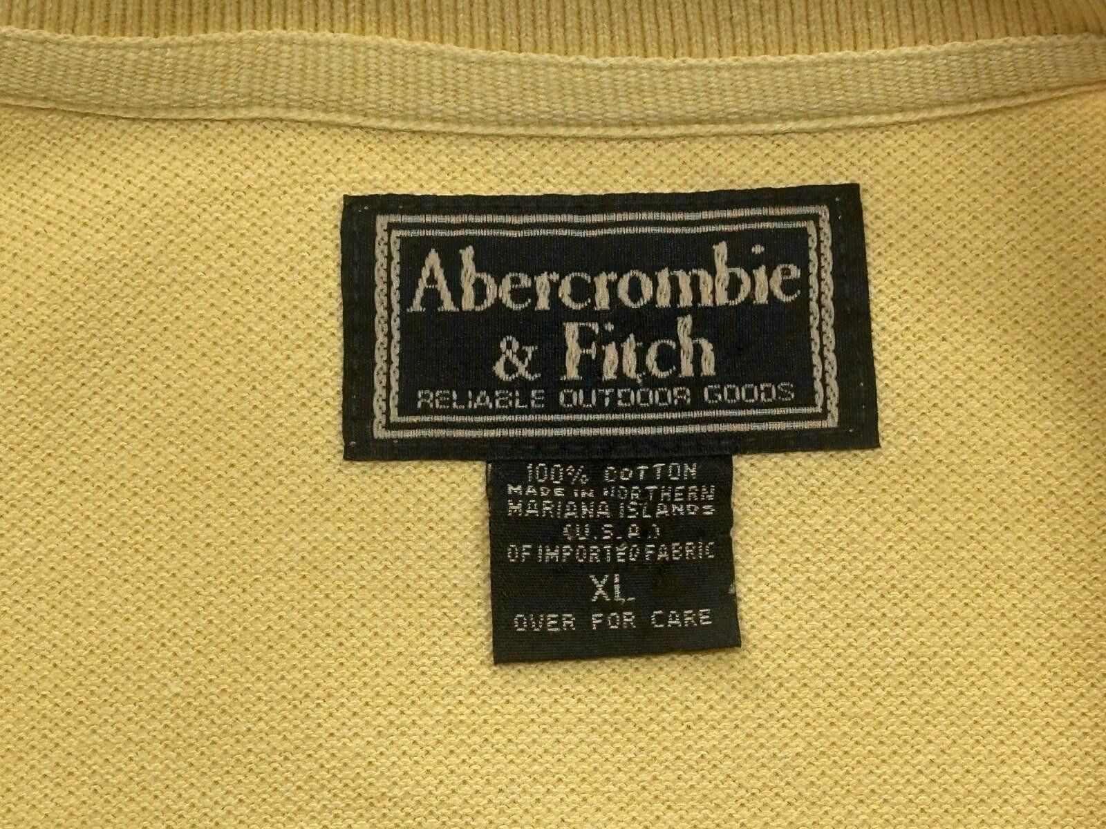 Abercrombie & Fitch Abercrombie Fitch 1/4 Button S/S Polo Shirt Yellow Mens XL Size US XL / EU 56 / 4 - 6 Thumbnail