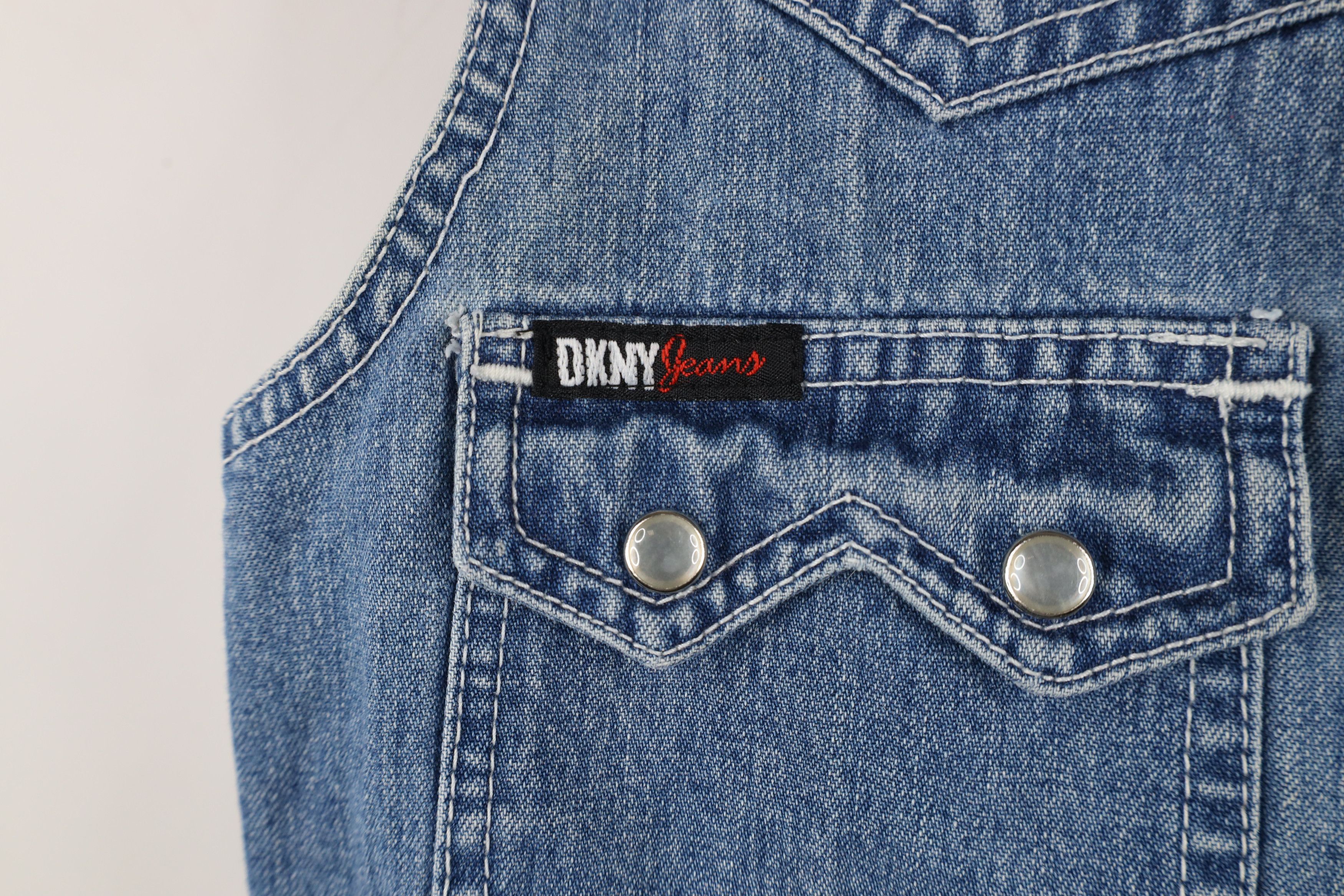 DKNY × Vintage Vintage 90s DKNY Western Denim Jean Sleeveless Button Shirt Size S / US 4 / IT 40 - 4 Thumbnail