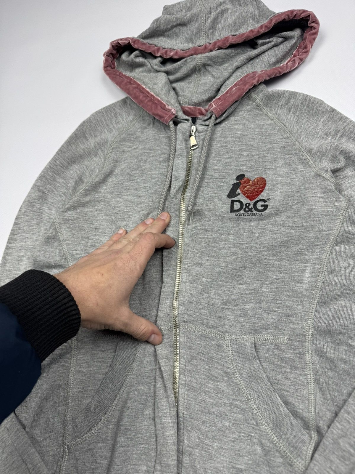 Vintage I Love Dolce Gabbana Lightweight Woman's Zip Hoodie