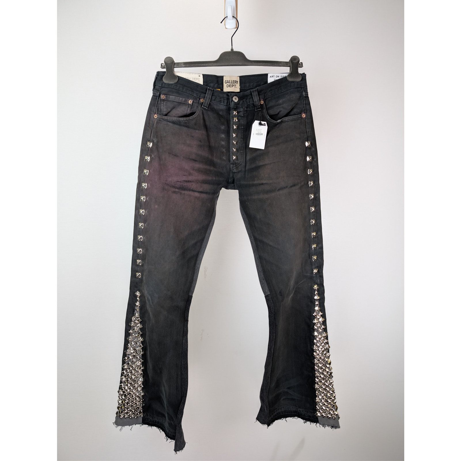 Gallery Dept. o1rshd1 Studded LA Flare Jeans in Black 32 x 34 Size US 32 / EU 48 - 2 Thumbnail