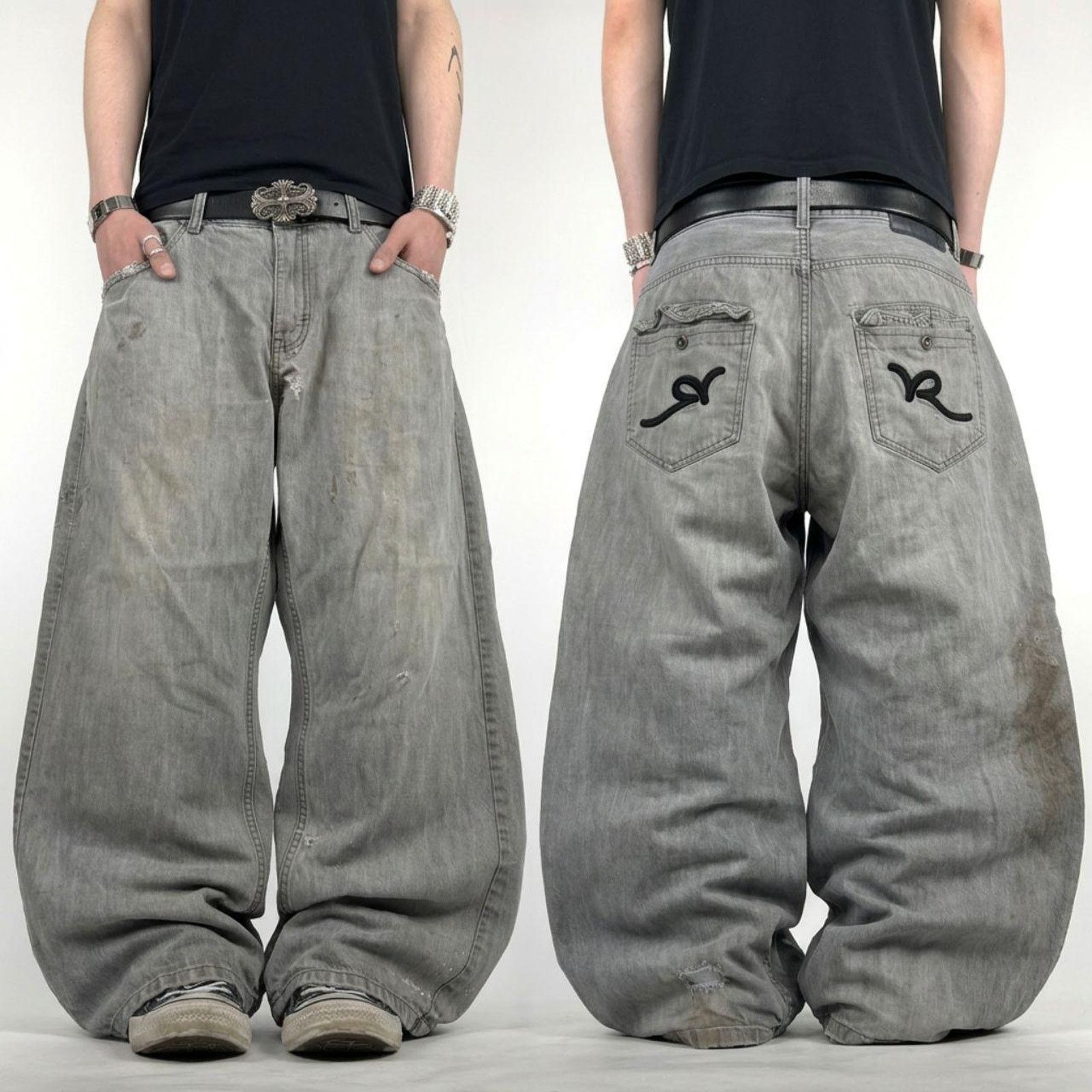 Rocawear × Vintage Vintage Rocawear Barbed Wire Embroidered Baggy