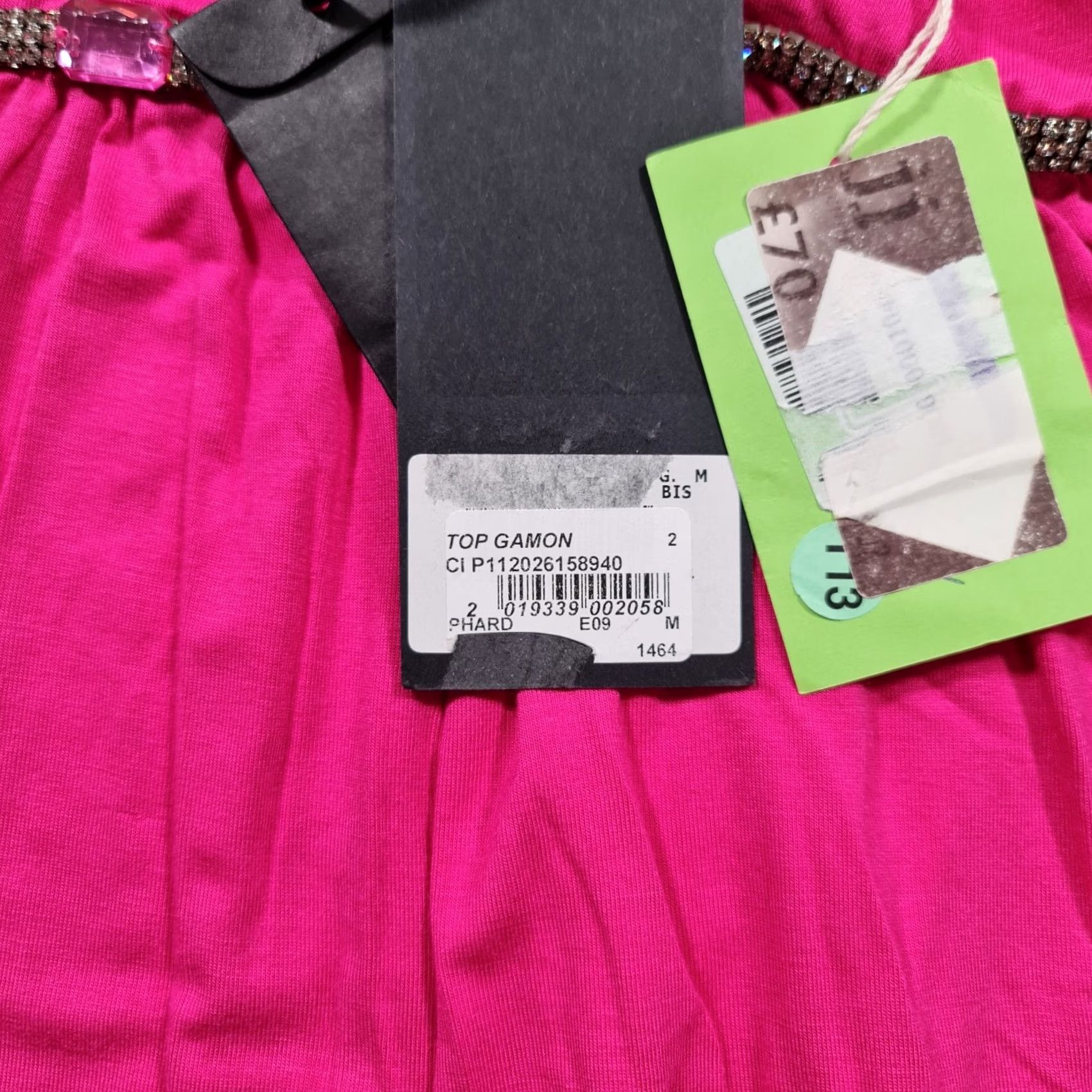 Pinko Phard Womens Top Pink Medium Sleeveless Embellished Blouse Camisole Shirt Dressy City Elegant Rhinestone Spaghetti Strap Pull On Jersey 95% Visco… Size M / US 6-8 / IT 42-44 - 5 Thumbnail