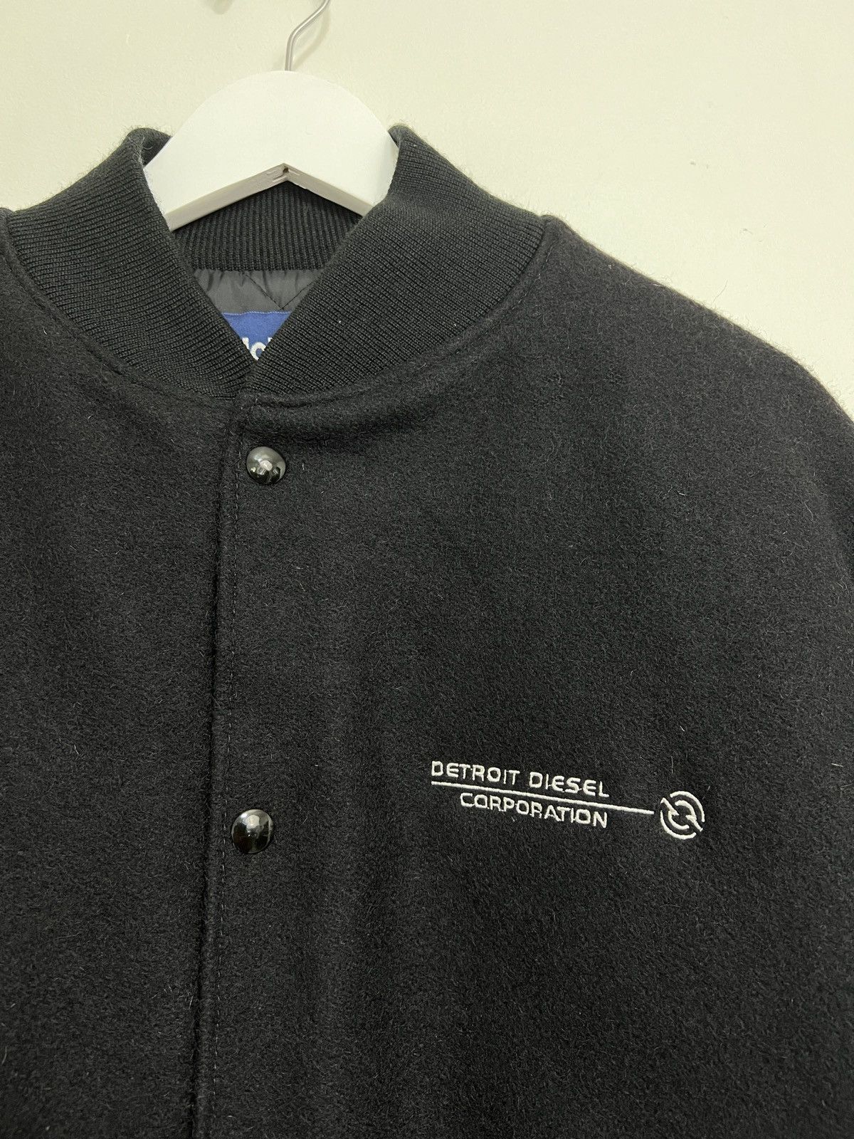 Holloway × Vintage Detroit Diesel Black Leather and Wool Varsity Jacket XXL Size US XXL / EU 58 / 5 - 2 Thumbnail