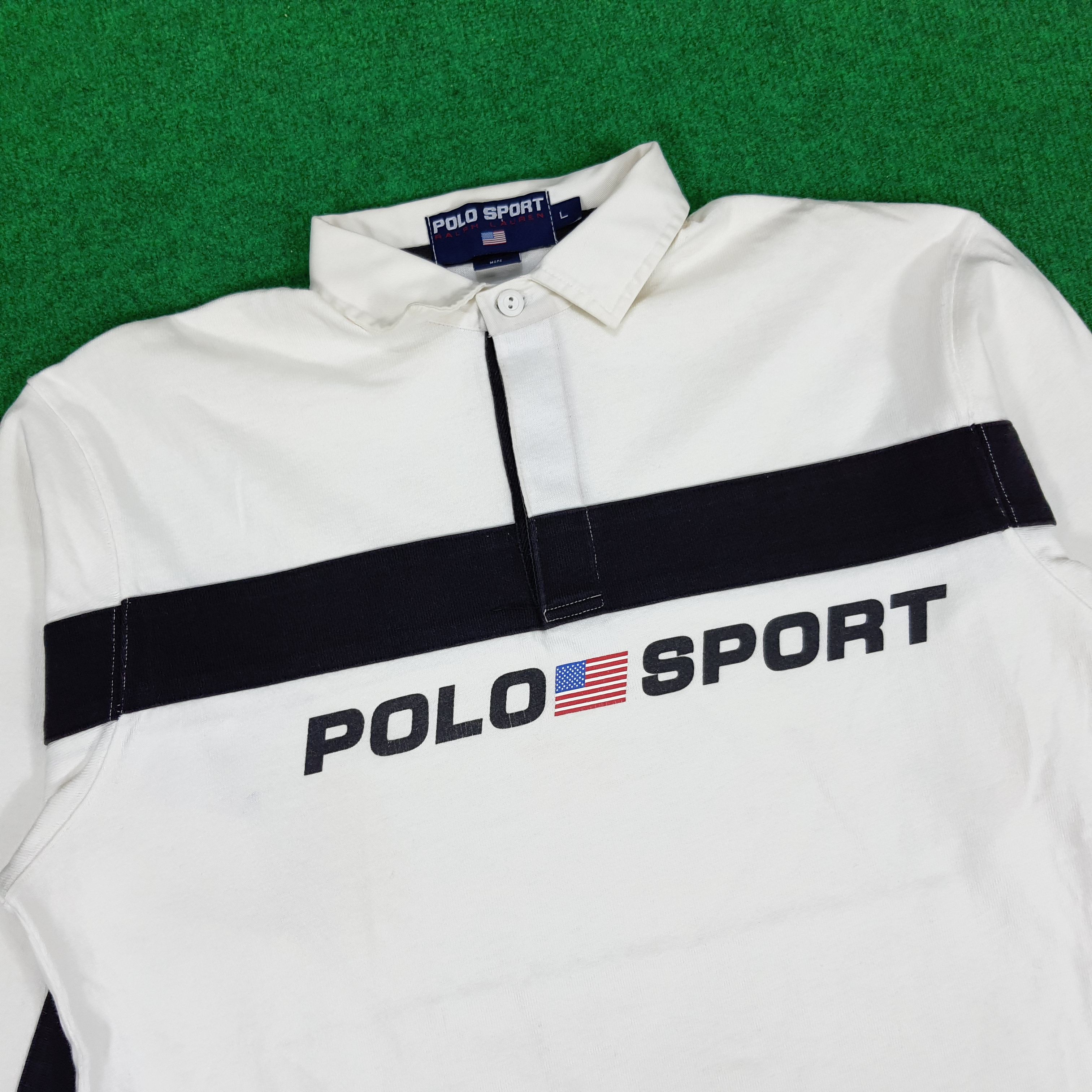 Polo Ralph Lauren × Vintage Vintage Polo Sport Ralph Lauren Long Sleeve Polo Shirt Size US XL / EU 56 / 4 - 2 Thumbnail