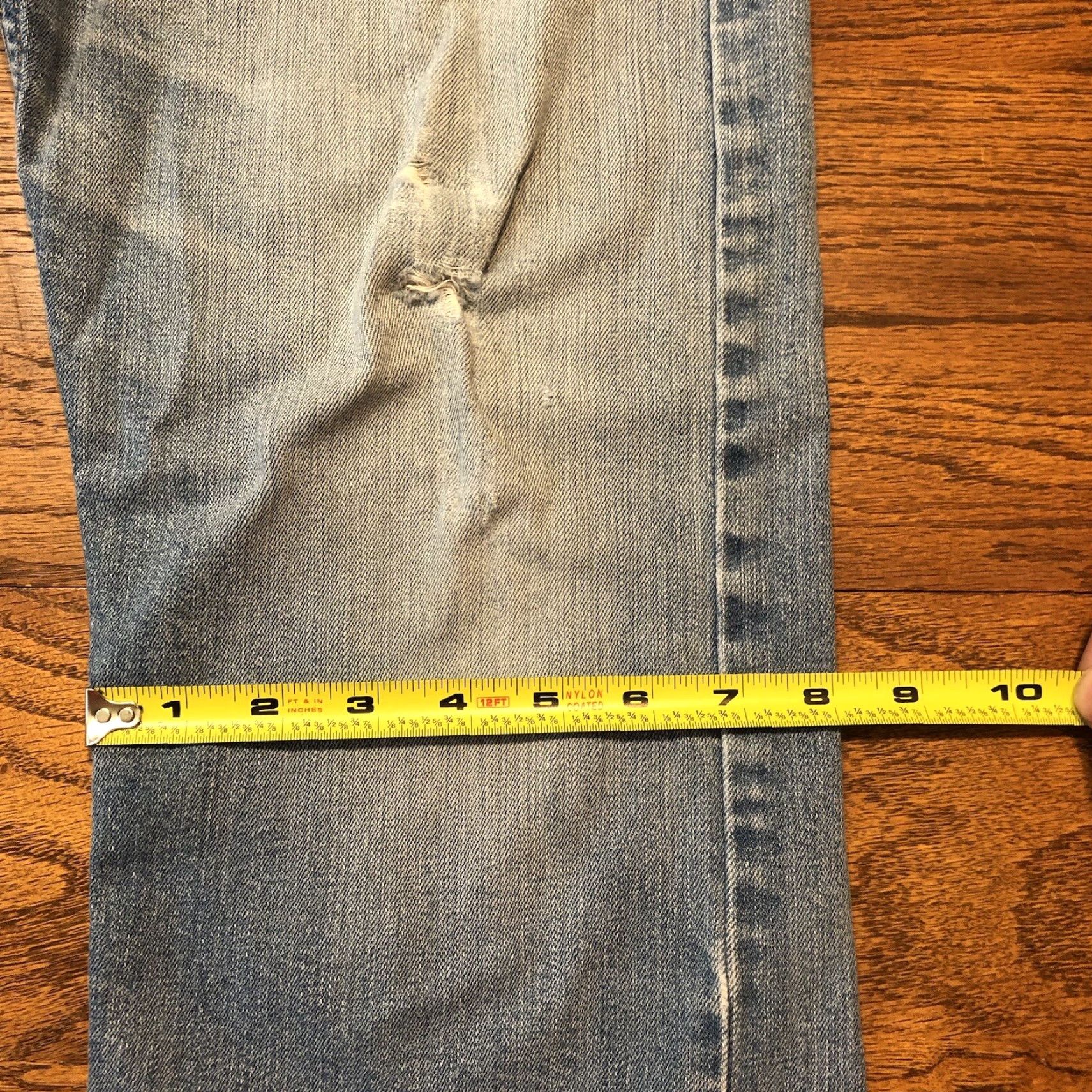 Levi's Levi's 513 Slim Straight Jeans Mens 34x32 Light Blue Denim 5-Pocket Zip Belt Loops Regular Straight Cotton Blend Classic Western 90s USA Ranch Car Size US 34 / EU 50 - 6 Thumbnail