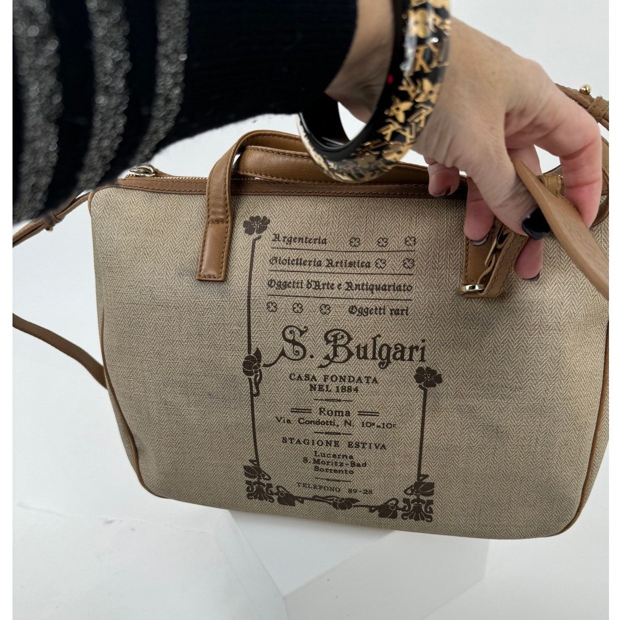 Bvlgari Bulgari Speedy Type Bag Long Strap Matching Trifold Wallet Size ONE SIZE - 13 Thumbnail