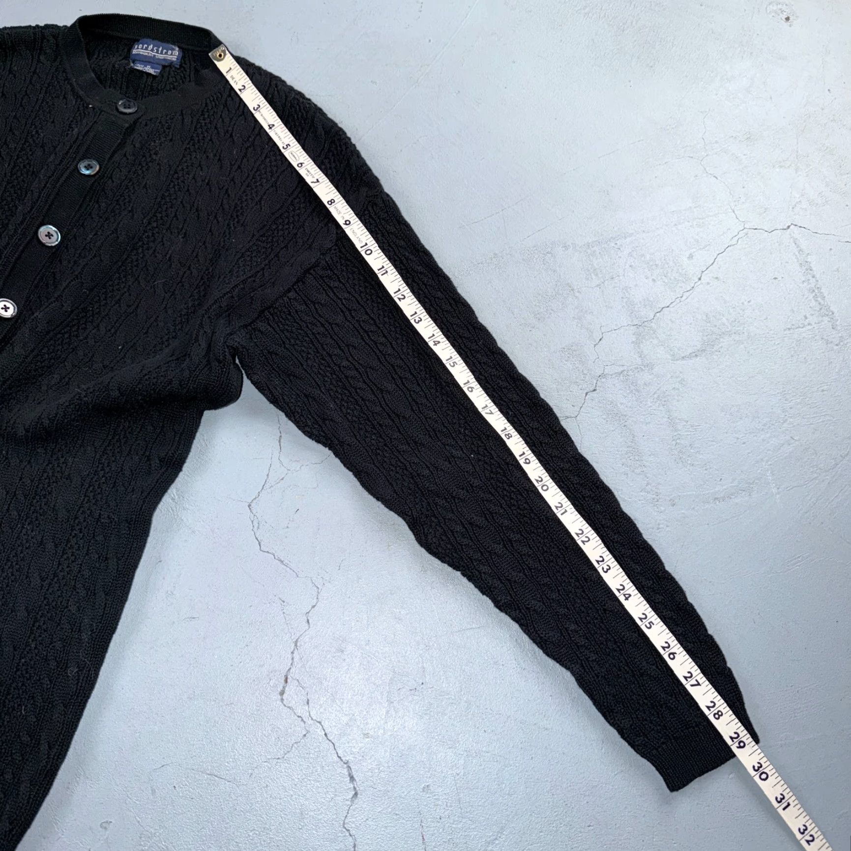Nordstrom VINTAGE Nordstrom Cardigan Sweater 90s Black Button Front Long Sleeve M Womens Size M / US 6-8 / IT 42-44 - 6 Thumbnail